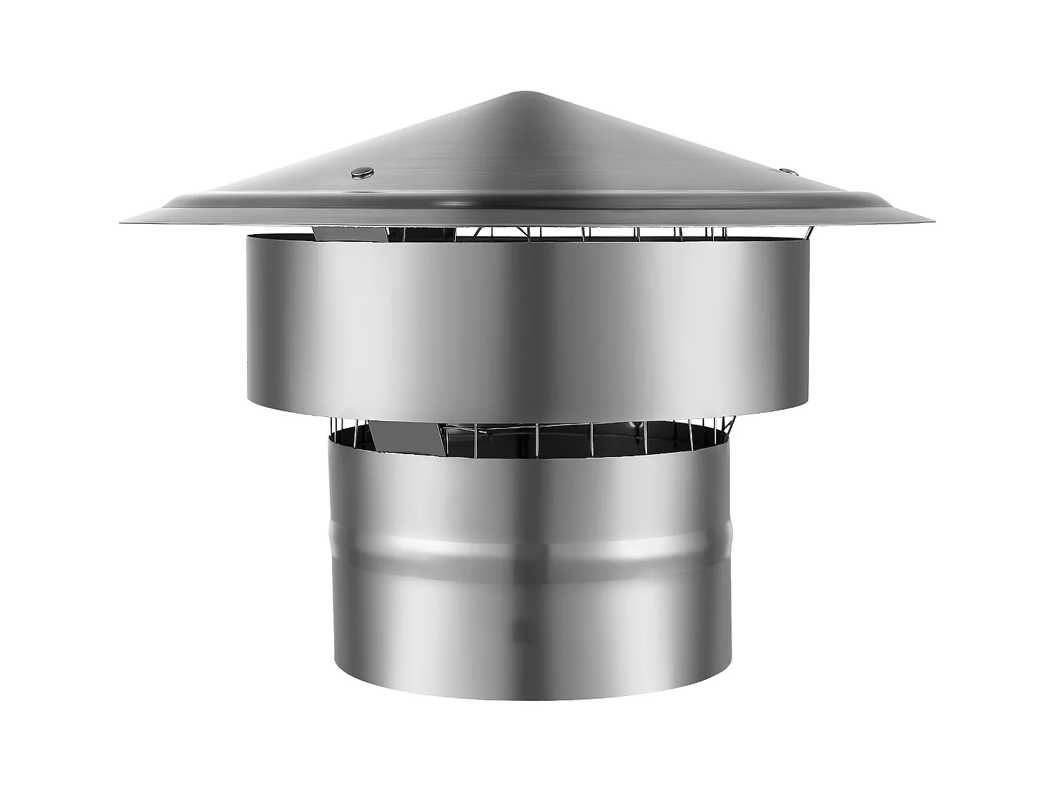 Cheminée SucceBuy Chapeau de Cheminée de 15.24CM, Protection contre La Pluie pour Toit Rond en Acier Inoxydable 304, Argent