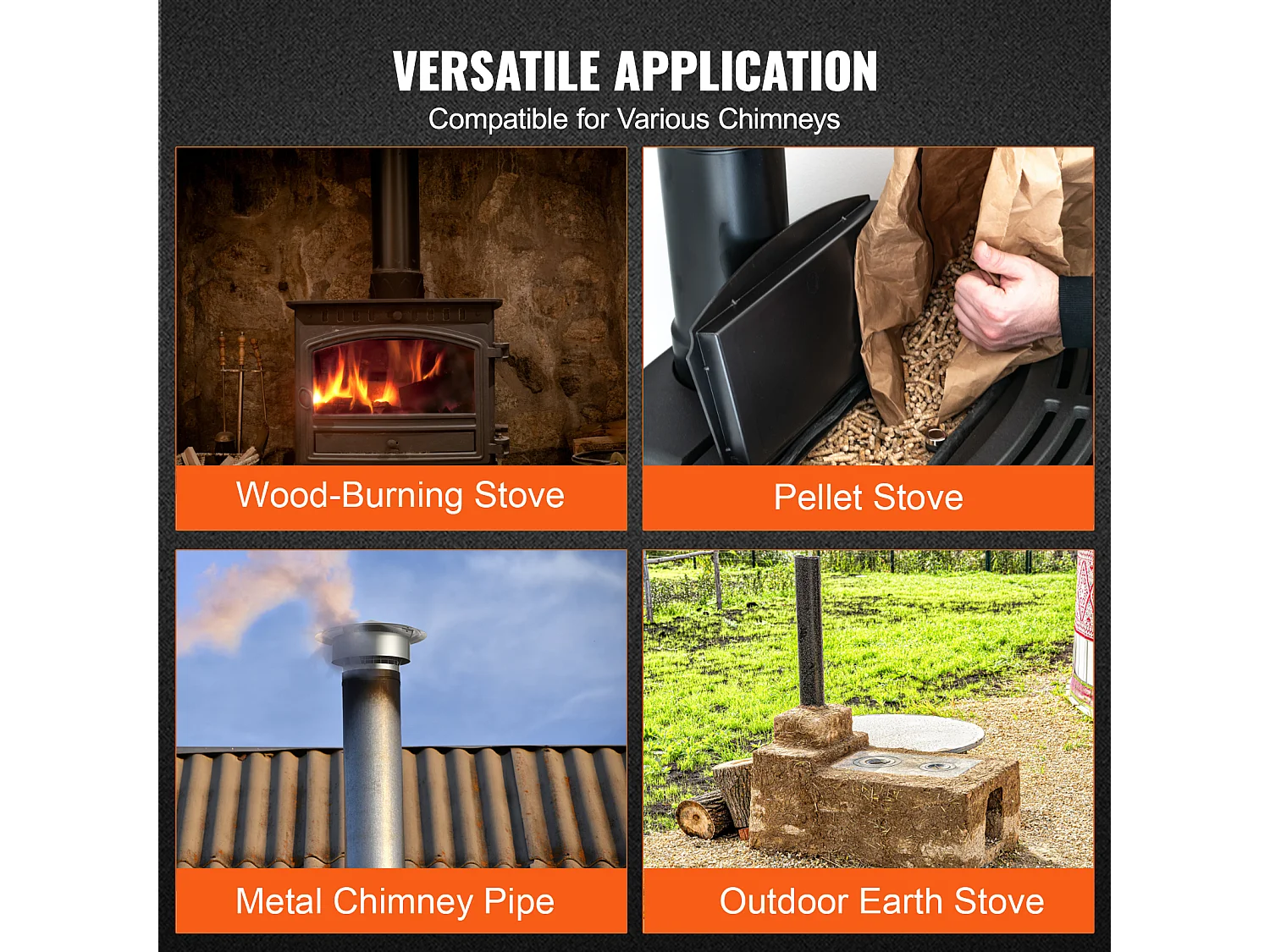 Cheminée SucceBuy Chapeau de Cheminée de 15.24CM, Protection contre La Pluie pour Toit Rond en Acier Inoxydable 304, Argent