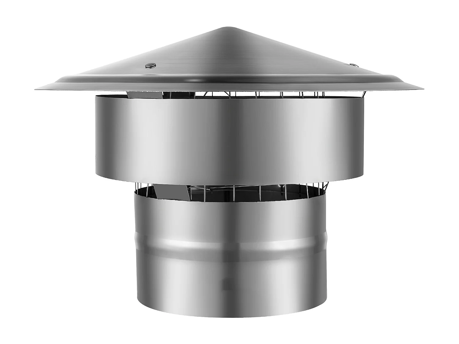 Cheminée SucceBuy Chapeau de Cheminée de 15.24CM, Protection contre La Pluie pour Toit Rond en Acier Inoxydable 304, Argent