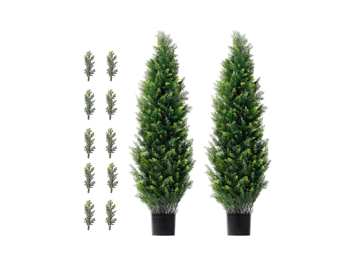 Arbres Artificiels, SucceBuy Lot de 2 Arbres Topiaires Artificiels en Cèdre de 120 CM Résistant aux UV pour Décoration D'intérieur/extérieur