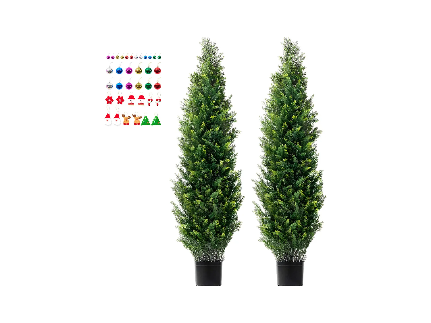 Sztuczne Drzewa, SucceBuy 2 Sztuki 150 CM Cedrowych Sztucznych Drzew Topiary Odpornych na Promieniowanie UV do Dekoracji Wewnątrz i na Zewnątrz