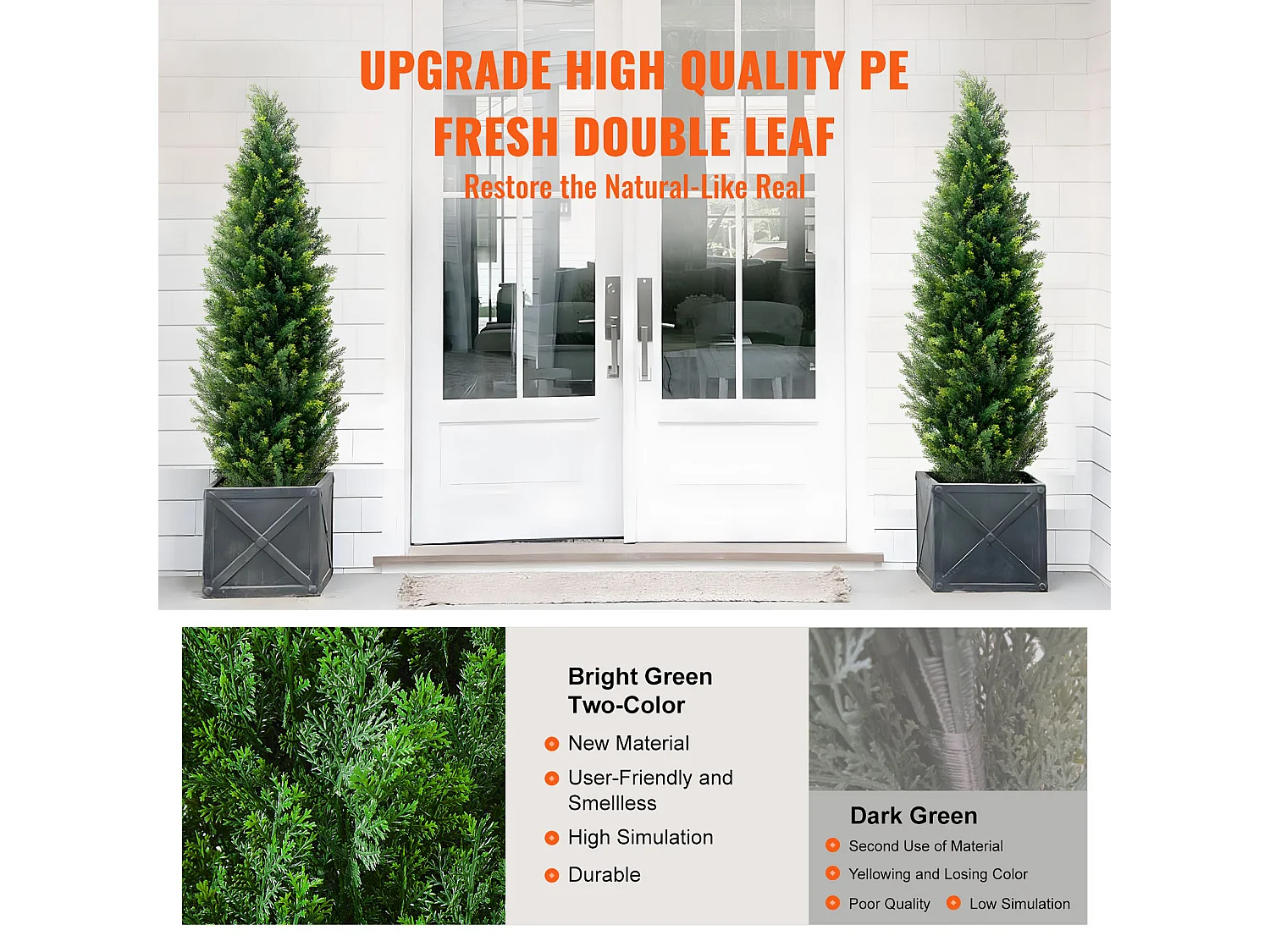 Arbres Artificiels, SucceBuy Lot de 2 Arbres Topiaires Artificiels en Cèdre de 150 CM Résistant aux UV pour Décoration Intérieure/Extérieure