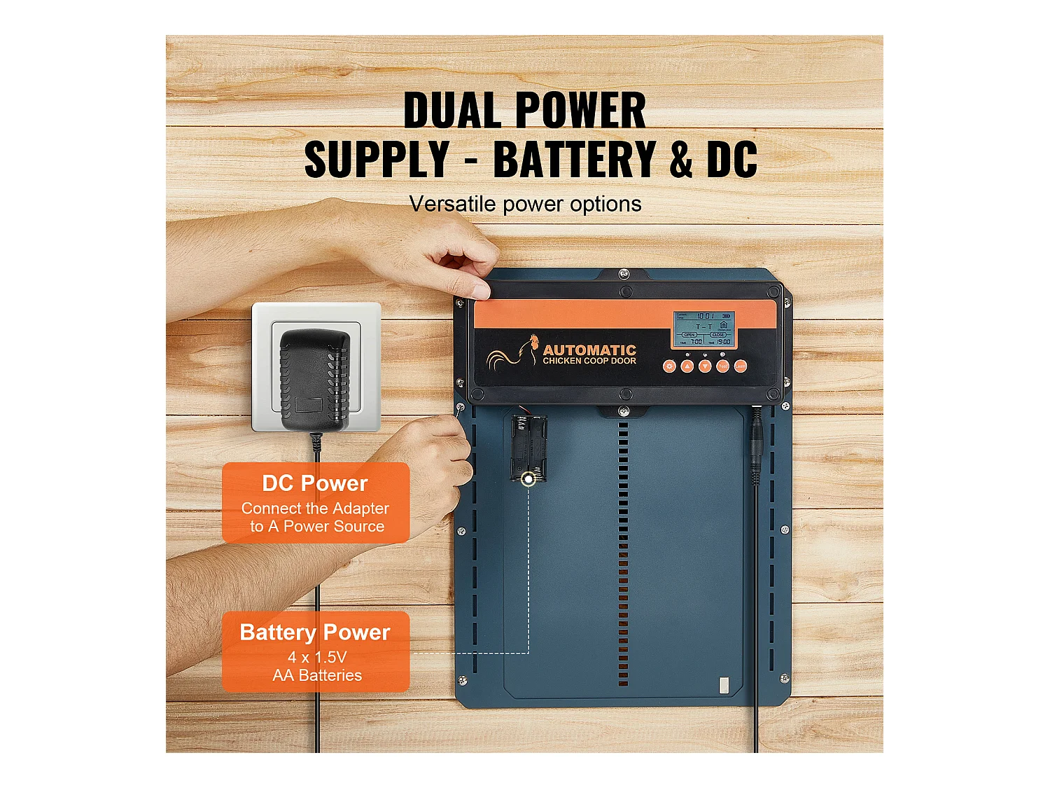 Porte Automatique pour Poulailler SucceBuy, Minuterie et Capteur de Lumière, Ouvre-porte Automatique