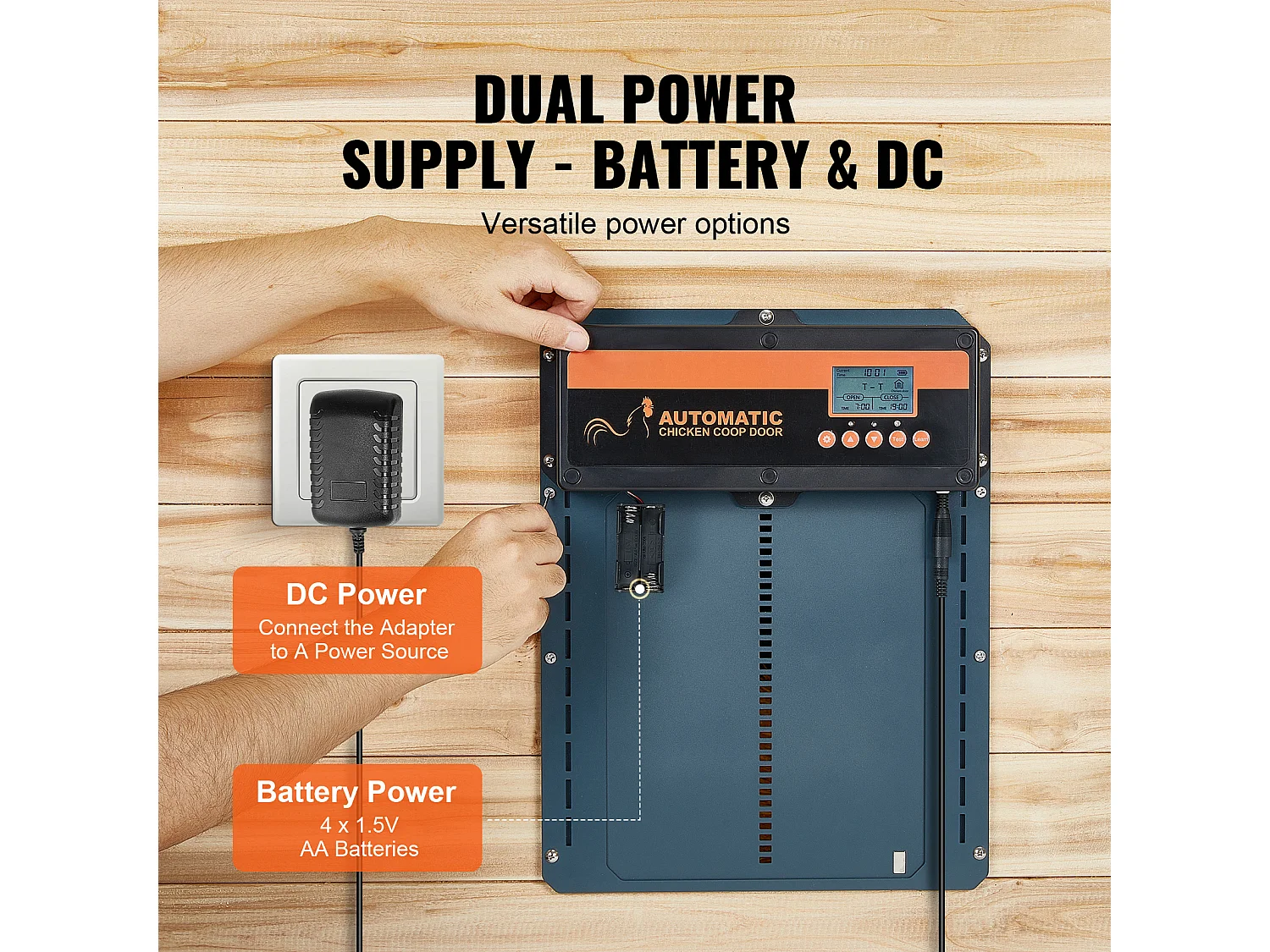 Automatische Hühnerstalltür SucceBuy, Timer & Lichtsensor, Automatischer Türöffner