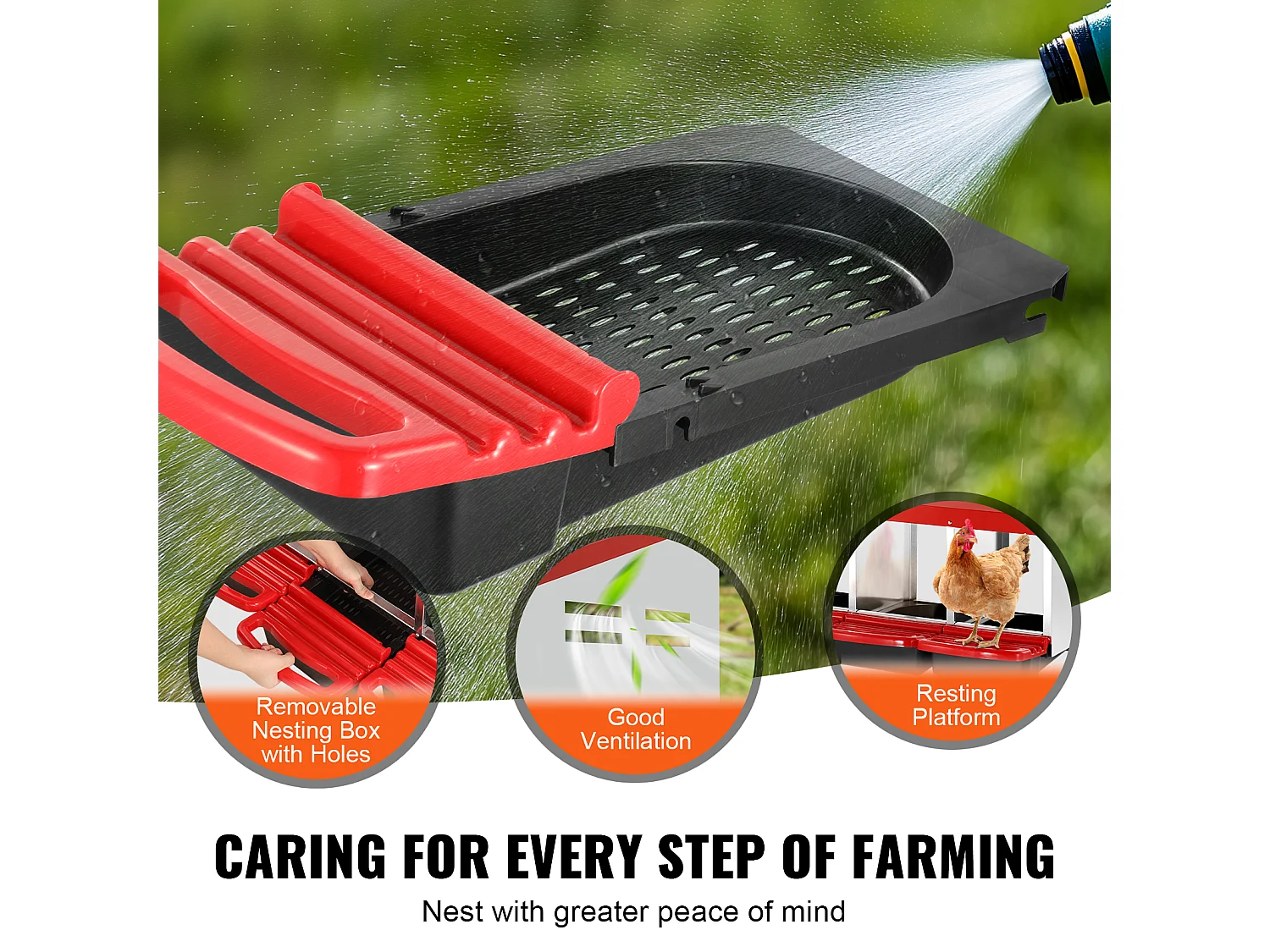 Pondoir pour Poules, SucceBuy Nichoir à Poules à 10 Compartiments, Boîte en Métal avec Conception de Nidification Inclinée