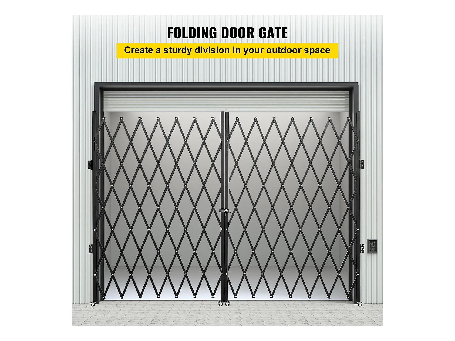 Barrière de Sécurité Double Pliante SucceBuy, 198.12cm H x 365.76cm W, Porte Pliante, Porte à Ciseaux