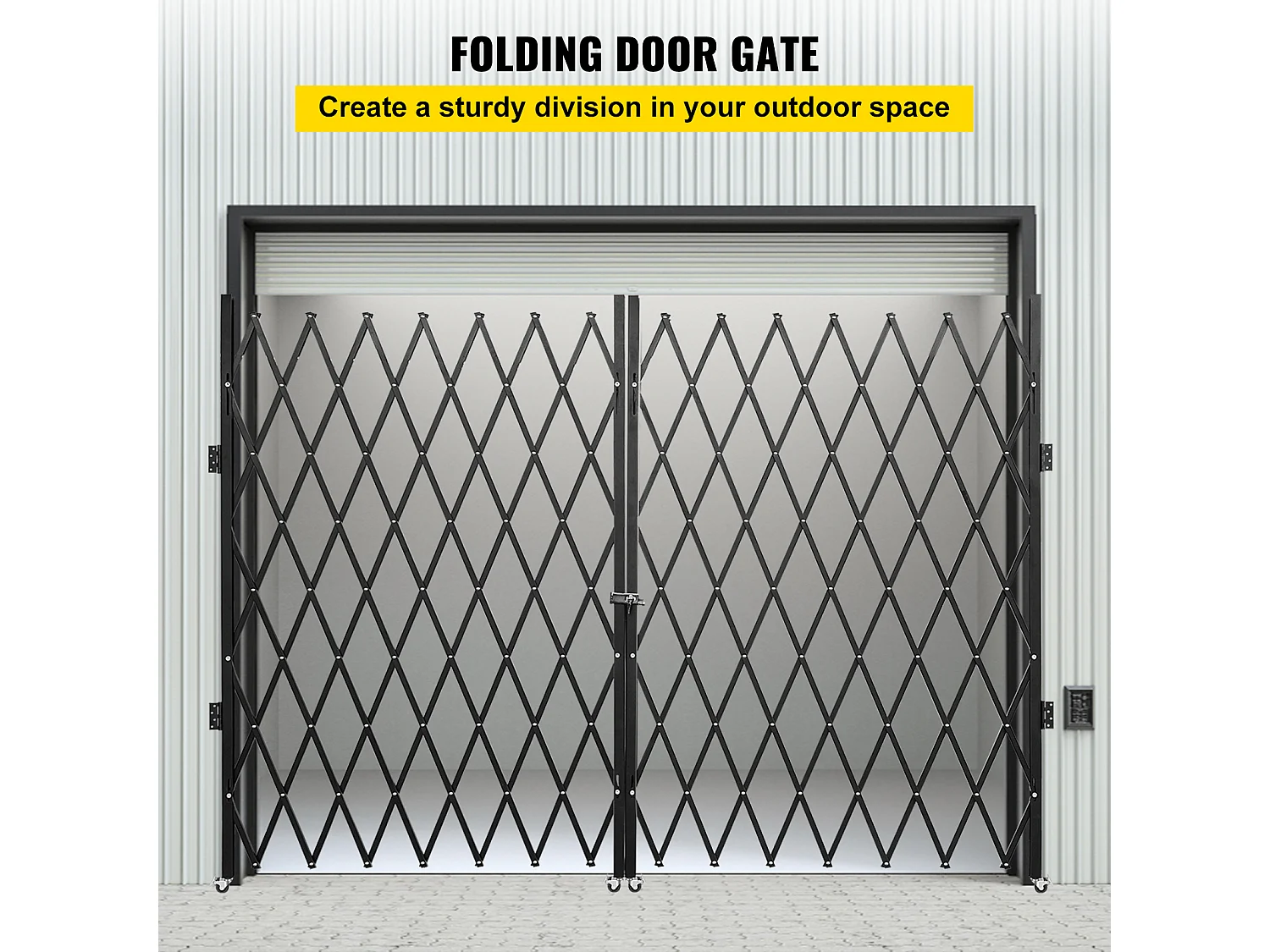 Puerta de Seguridad Plegable Doble SucceBuy, 198.12cm H x 365.76cm W, Puerta Plegable, Puerta de Tijera