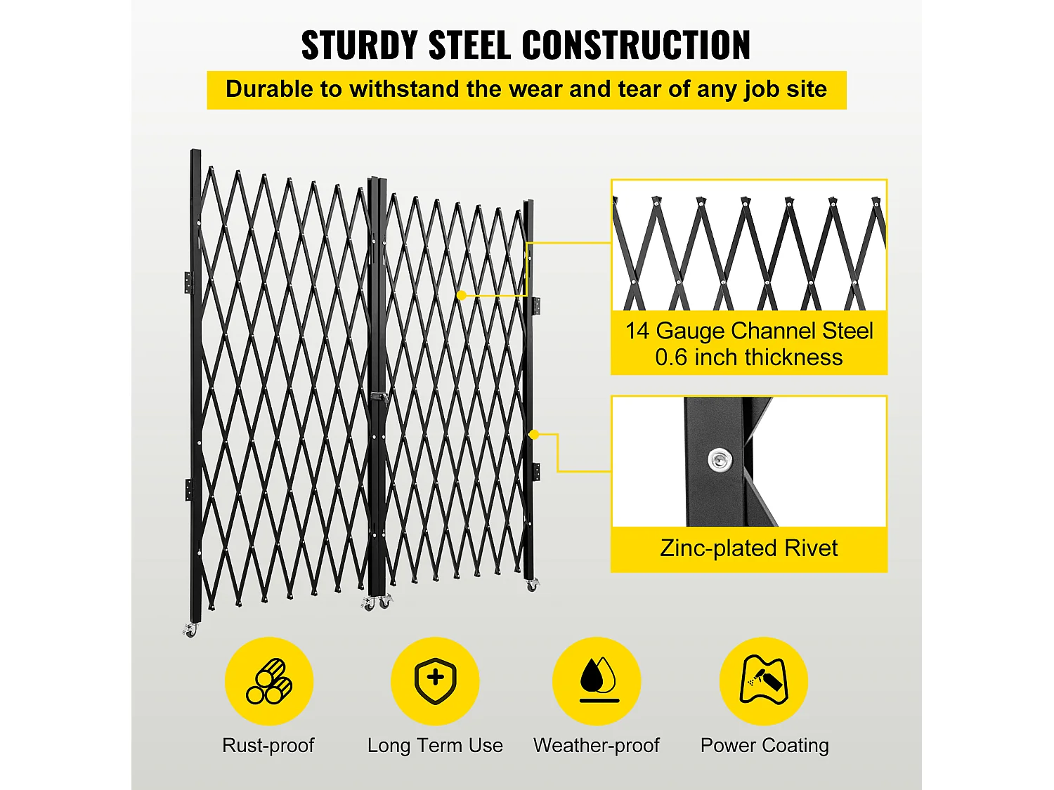 Puerta de Seguridad Plegable Doble SucceBuy, 198.12cm H x 365.76cm W, Puerta Plegable, Puerta de Tijera