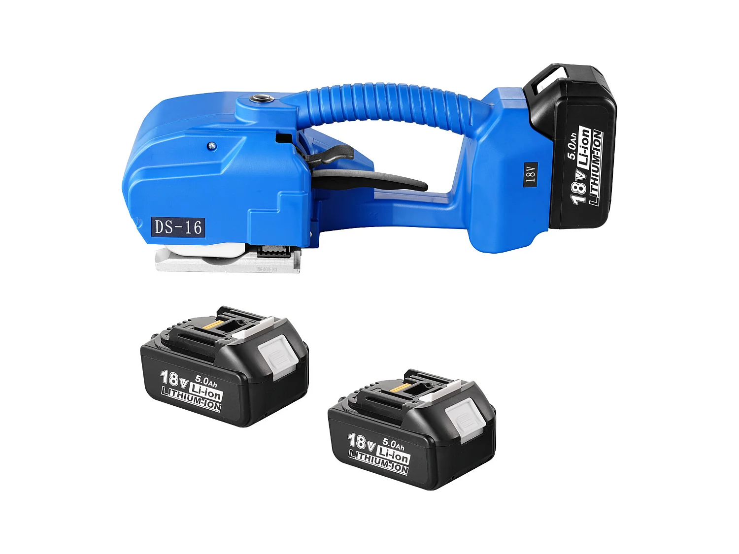 Flejadora Eléctrica Automática SucceBuy, Bandas PP/PET 0,89-1,6cm, Herramienta de Flejado Automática Alimentada por Batería 2 x 5000 mAh