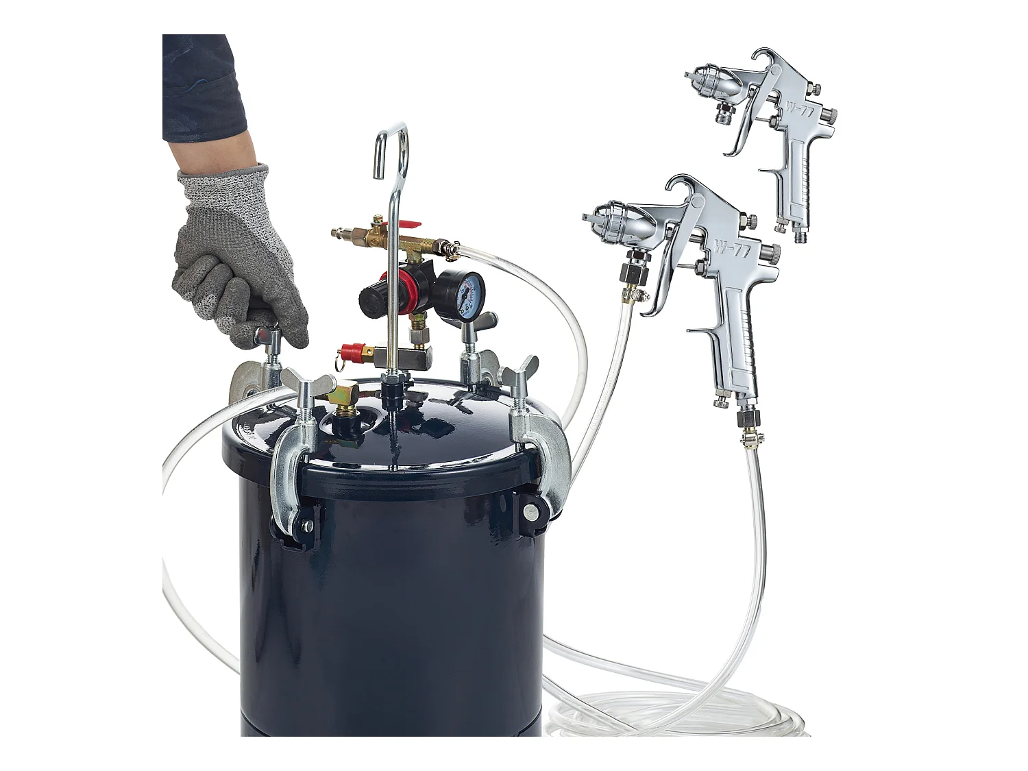 Spray Paint Pressure Pot SucceBuy, 10L/2,5gal, Ugelli da 1,5 mm e 4 mm, Doppie Pistole a Spruzzo