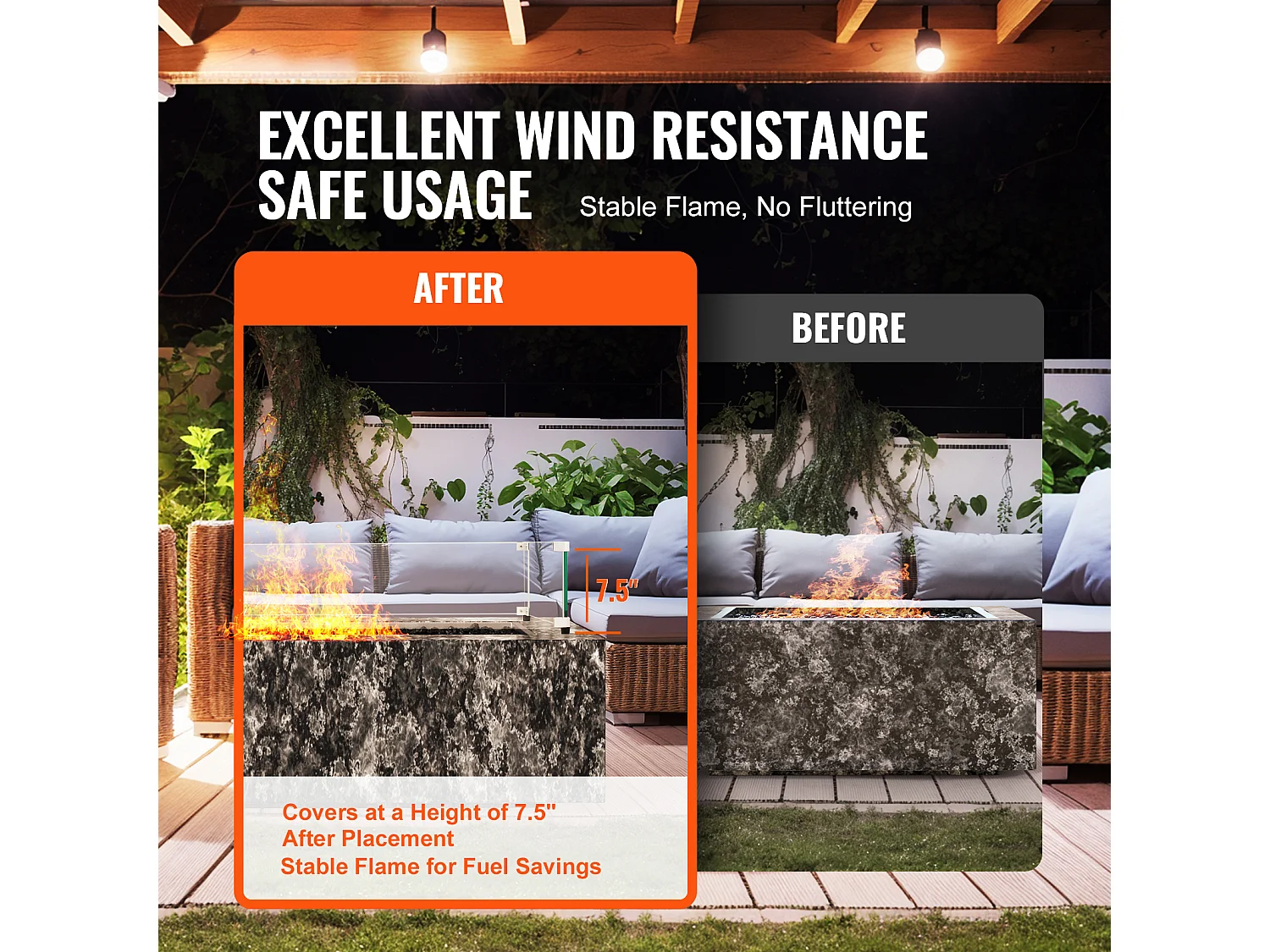 Voorruit SucceBuy Gehard Glazen Haard Windscherm 924 x 417 x 191 mm, 8 mm Dik