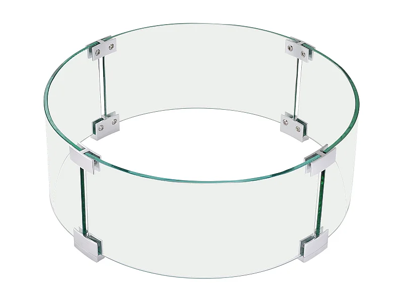 Kamin-Windschutzscheibe SucceBuy Windschutzscheibe für Feuerstelle im Freien, 435 x 170 mm, 6 mm Dick, Flammenschutz aus Gehärtetem Glas