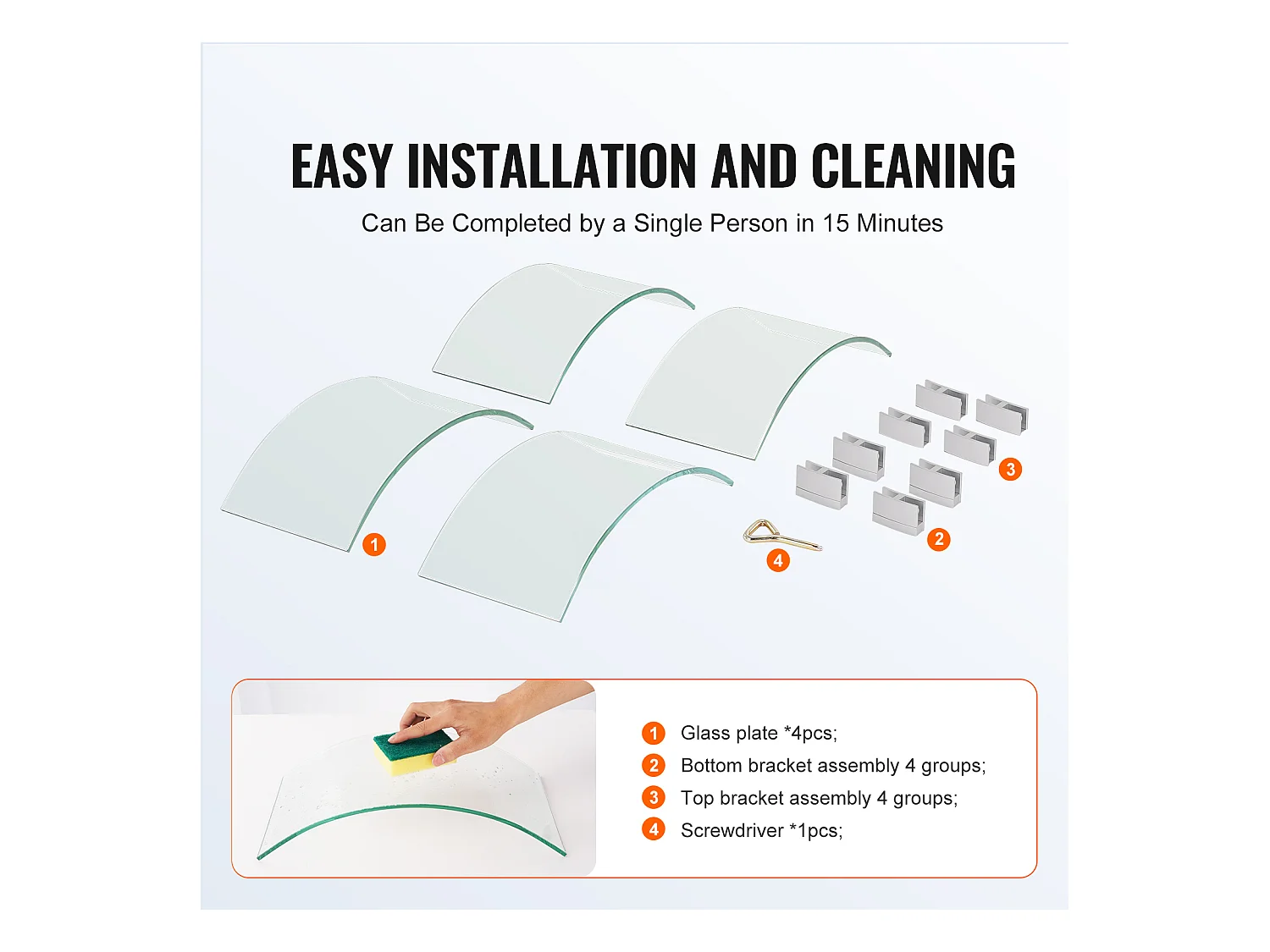 Pare-Vent SucceBuy Pare-Vent pour Foyer Extérieur 435 x 170 mm, Pare-flammes en Verre Trempé de 6 mm D'épaisseur