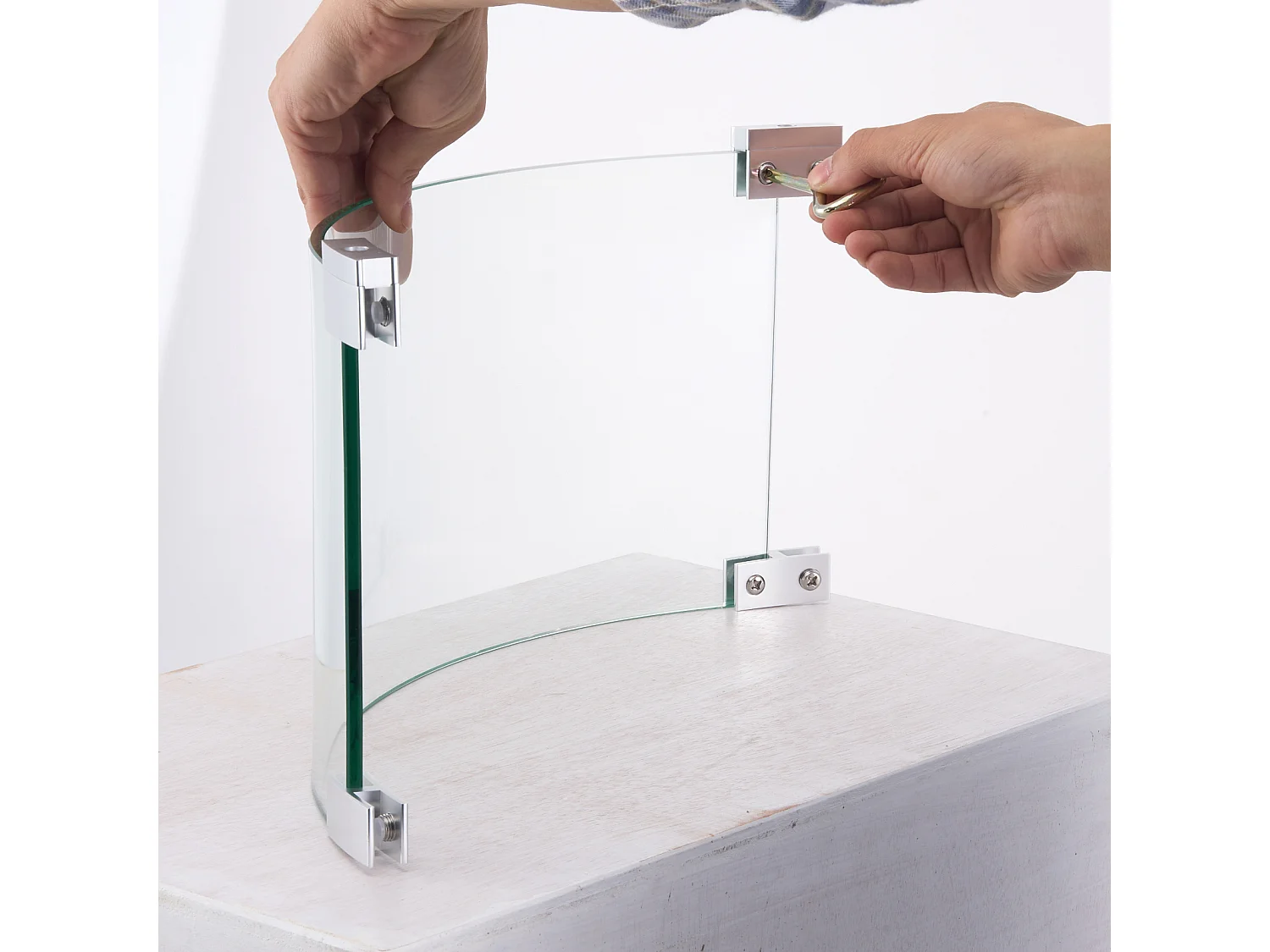 Pare-Vent SucceBuy Pare-Vent pour Foyer Extérieur 435 x 170 mm, Pare-flammes en Verre Trempé de 6 mm D'épaisseur