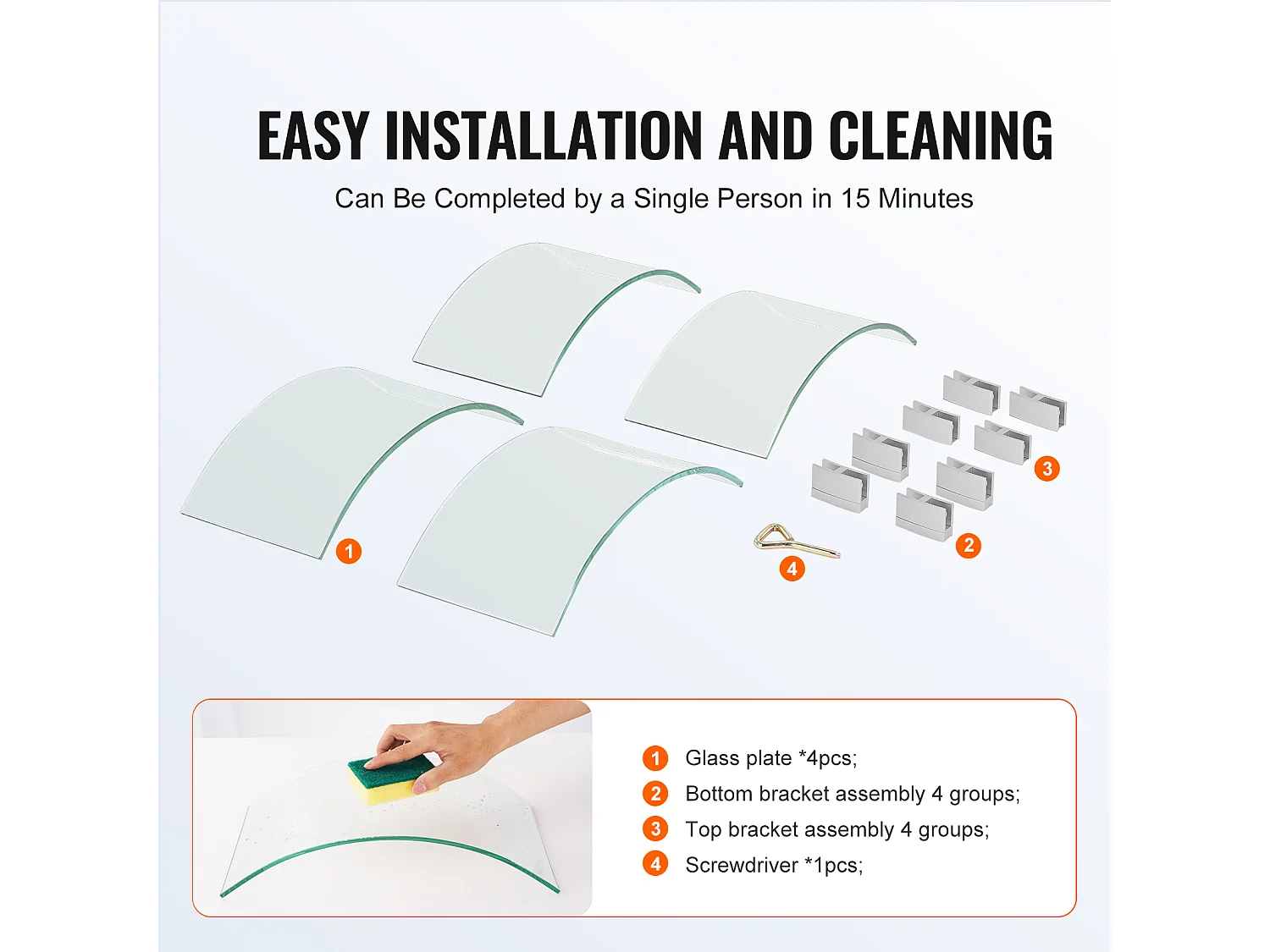 Pare-Vent SucceBuy Pare-Vent pour Foyer Extérieur 435 x 170 mm, Pare-flammes en Verre Trempé de 6 mm D'épaisseur