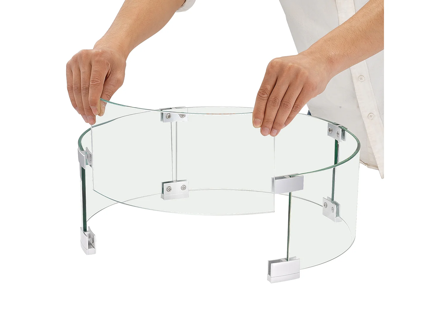 Pare-Vent SucceBuy Pare-Vent pour Foyer Extérieur 435 x 170 mm, Pare-flammes en Verre Trempé de 6 mm D'épaisseur