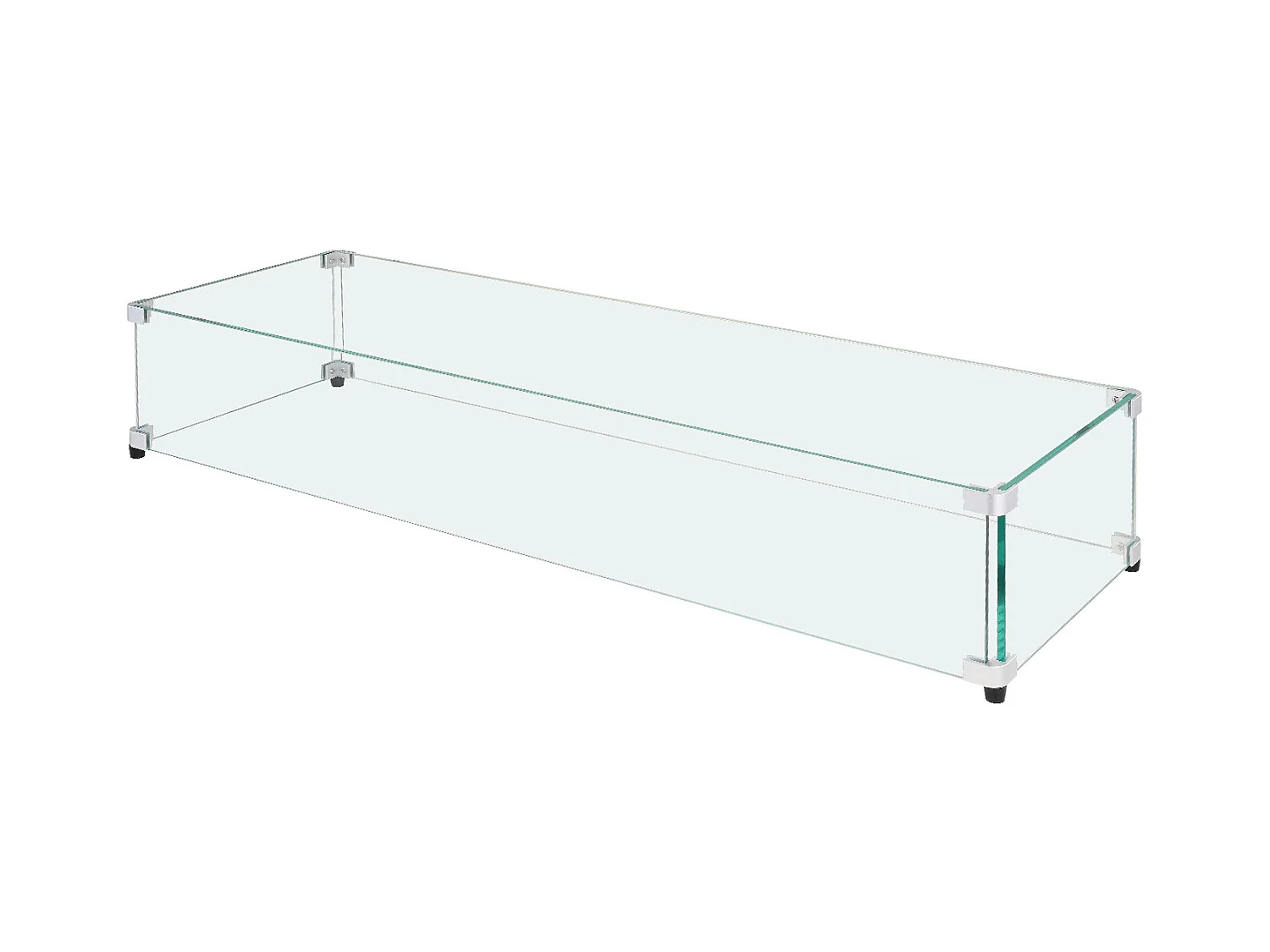 Przednia Szyba SucceBuy Osłona Przeciwwiatrowa ze Szkła Hartowanego do Kominka 798 x 317 x 165 mm, Grubość Osłony 8 mm