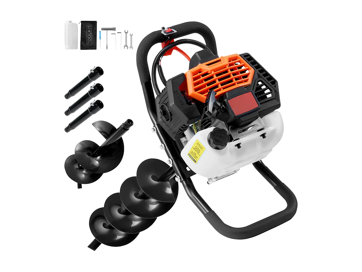 Tarière À Gaz SucceBuy 52CC 1450W Avec Forets De 15.2cm Et 25.4cm Et 3 Tiges D'Extension