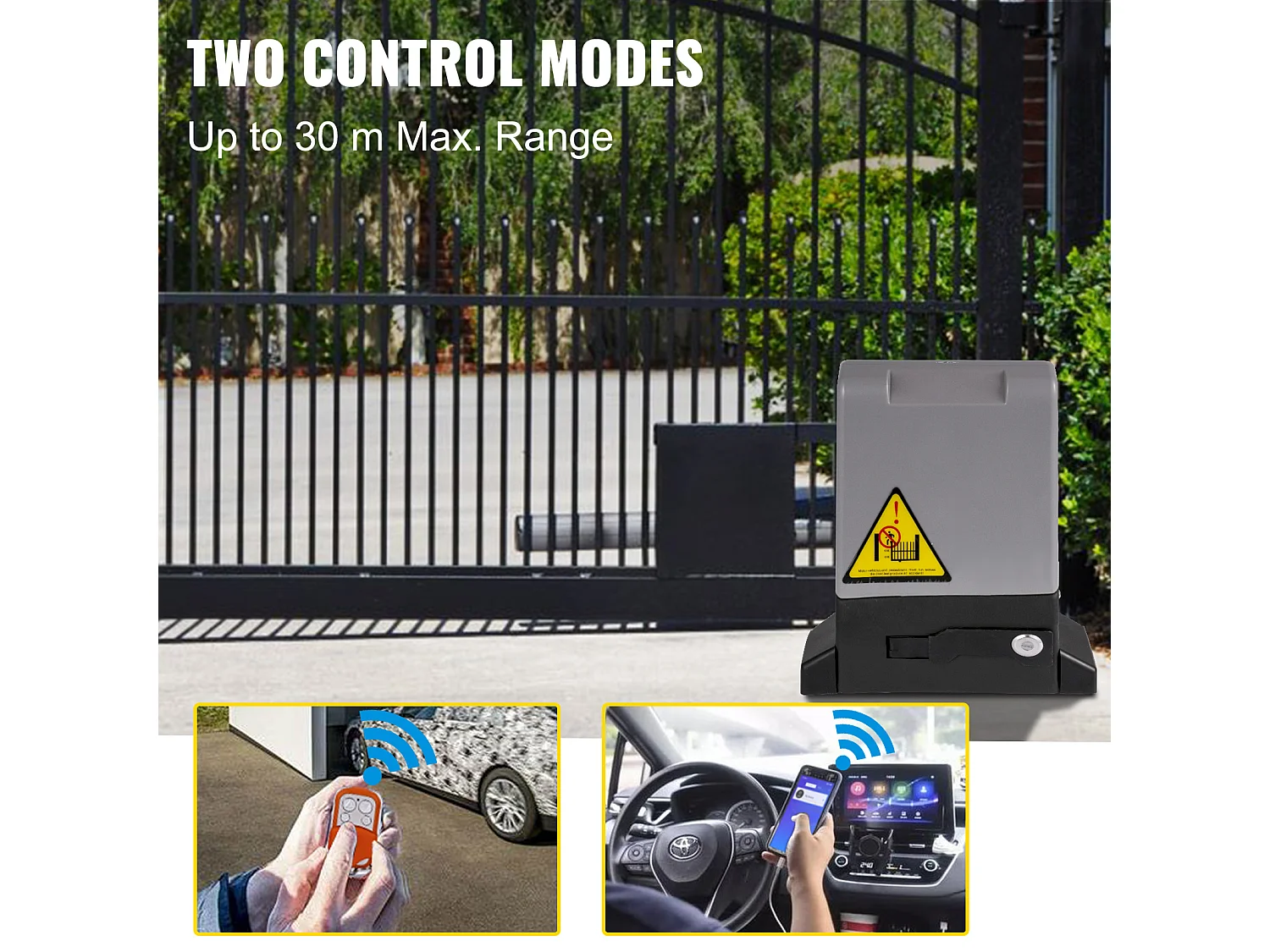 Ouvre-Portail Coulissant Automatique SucceBuy 1800 Kg 4 Télécommandes Et Contrôle Par Application