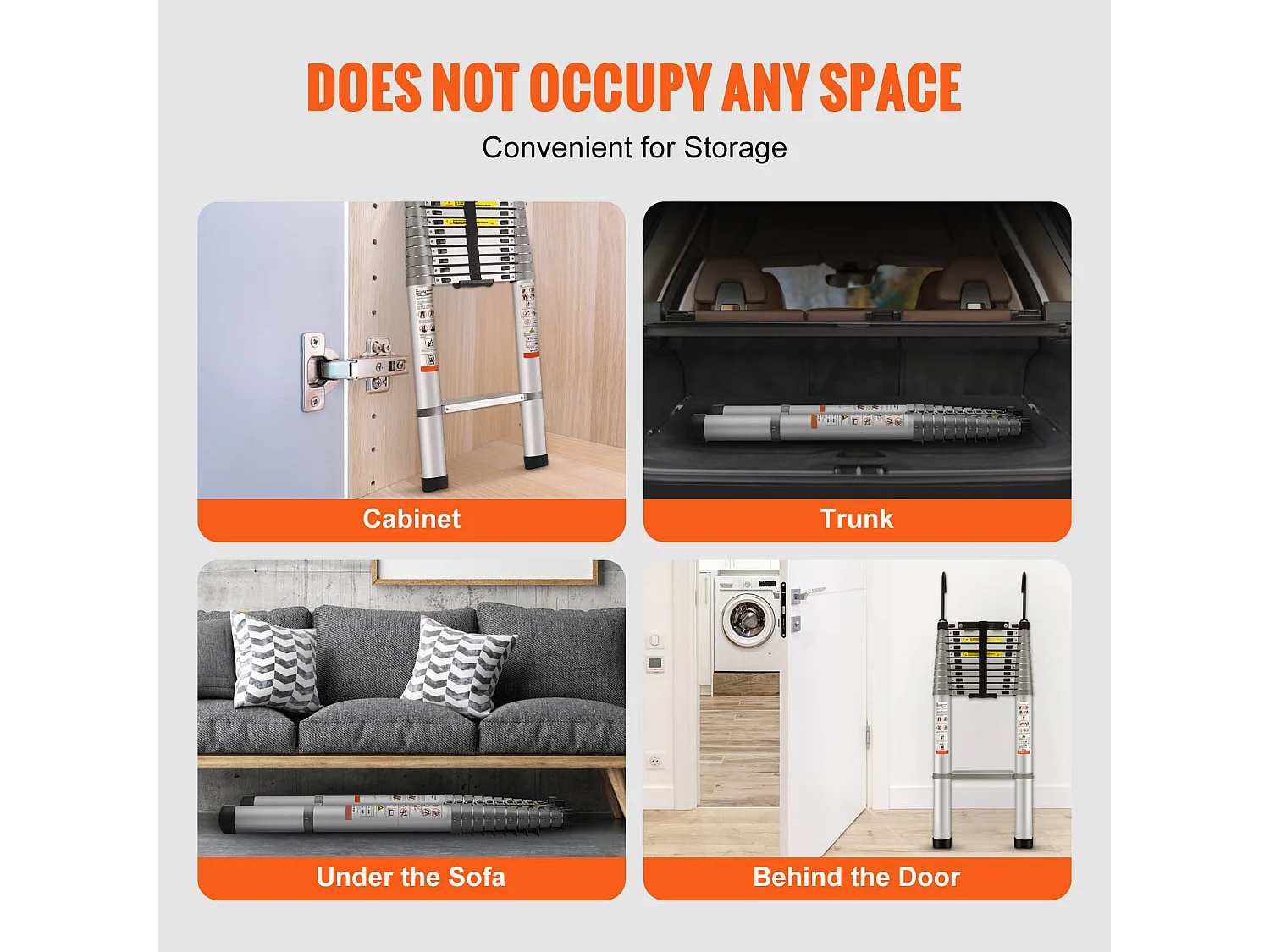 Gartenwartungswerkzeug SucceBuy Teleskopische Leiter, Aluminiumverlängerung von 457,2CM, Tragbar Und Vielzweck