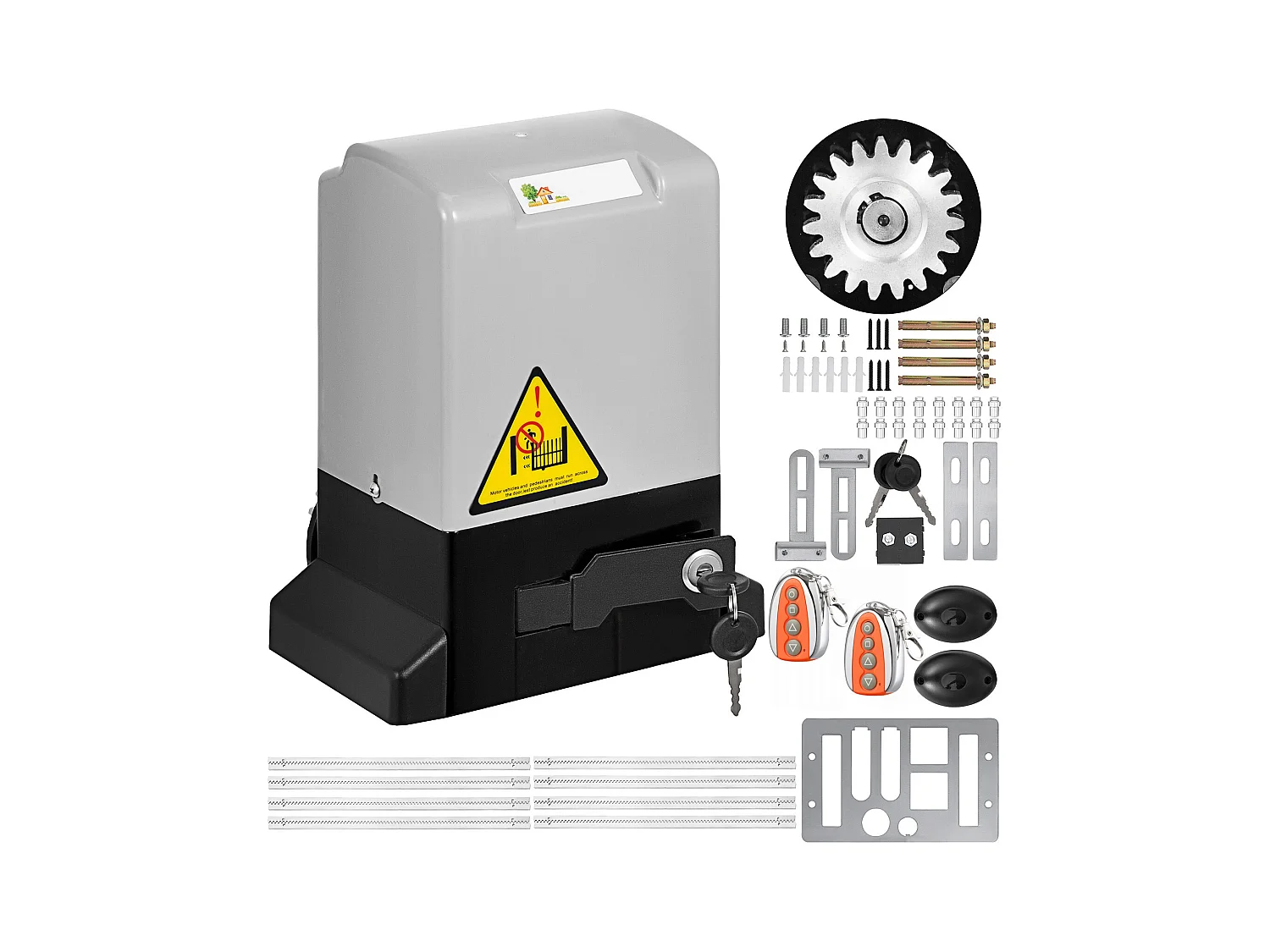 Gate Opener SucceBuy 600kg Remote Control 1300lb With 4m Rail And Release Key