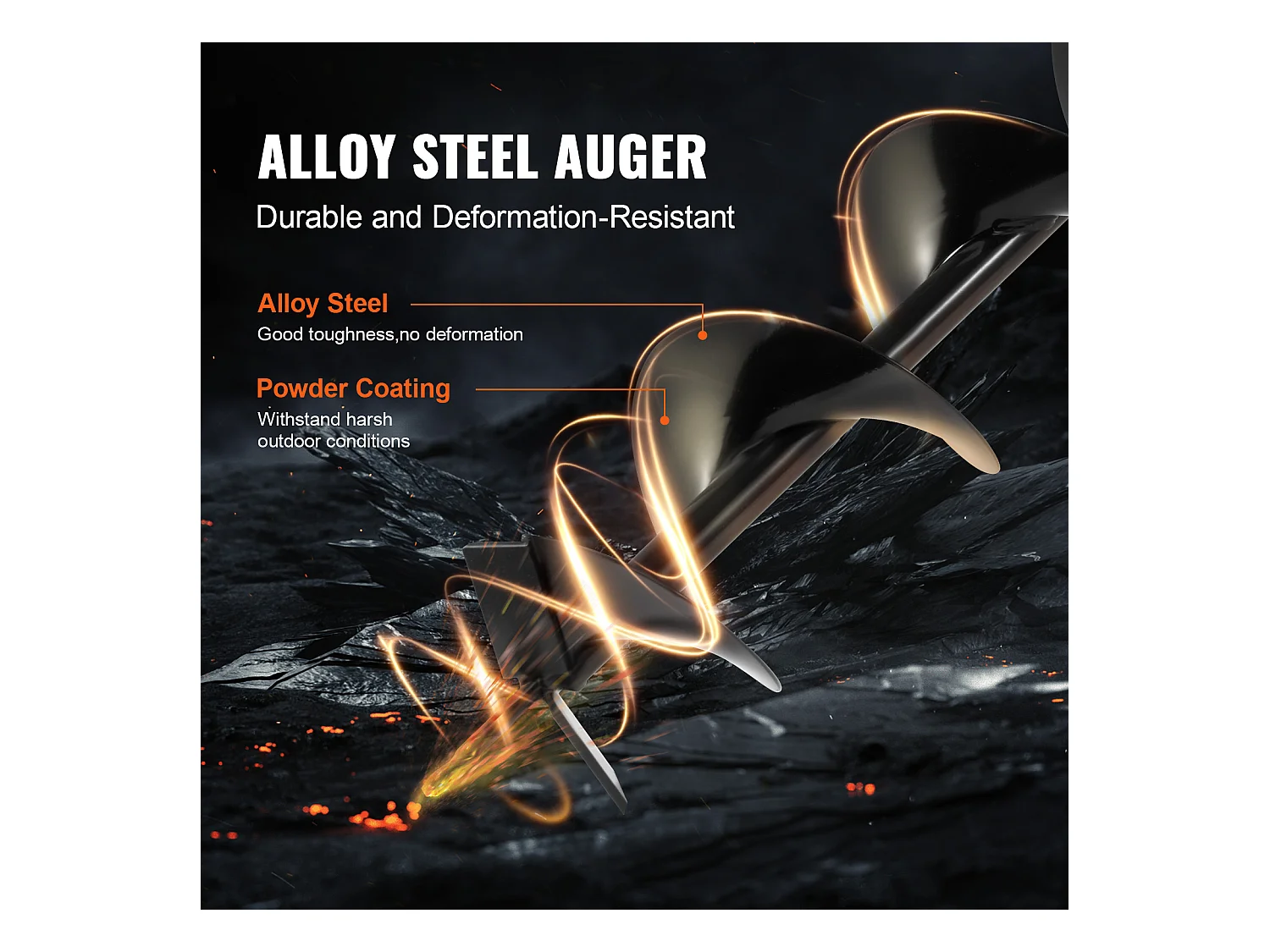 Tarière à Essence Thermique, SucceBuy Tarière à Gaz 43CC 1250W 20.32 CM Forets pour Jardin