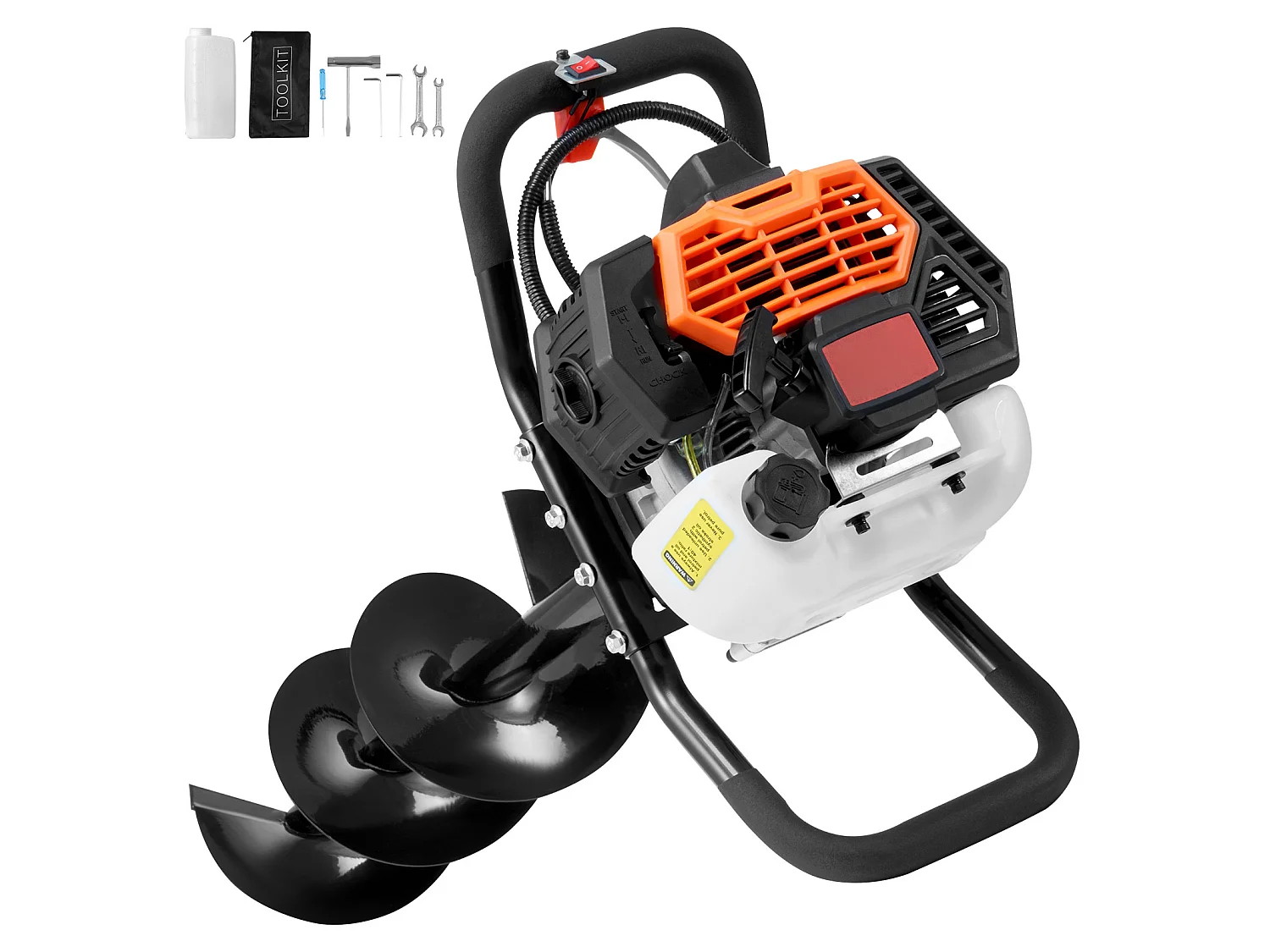 Tarière à Essence Thermique, SucceBuy Tarière à Gaz 43CC 1250W 20.32 CM Forets pour Jardin