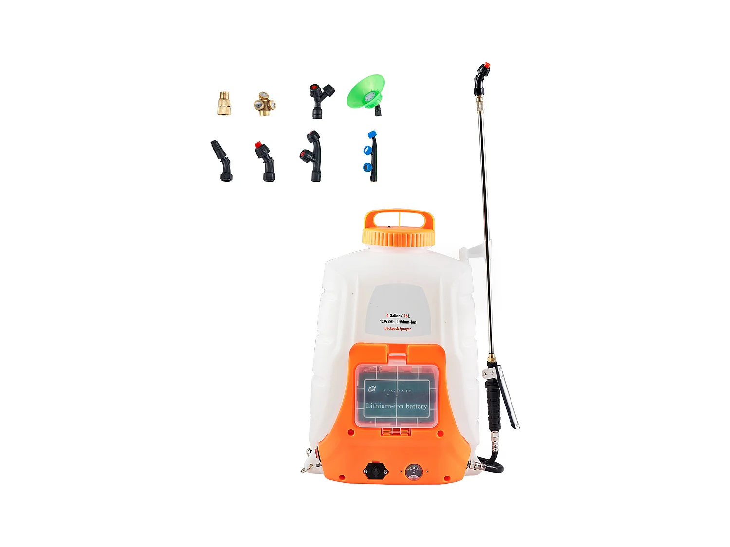 Pulvérisateur à Dos Alimenté par Batterie SucceBuy, Réservoir de 4 Gal, Pression Réglable de 0 à 90 Psi, pour le Jardinage et l'Utilisation en Extérieur