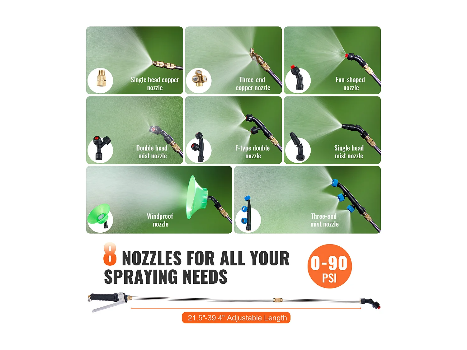 Pulvérisateur à Dos Alimenté par Batterie SucceBuy, Réservoir de 4 Gal, Pression Réglable de 0 à 90 Psi, pour le Jardinage et l'Utilisation en Extérieur