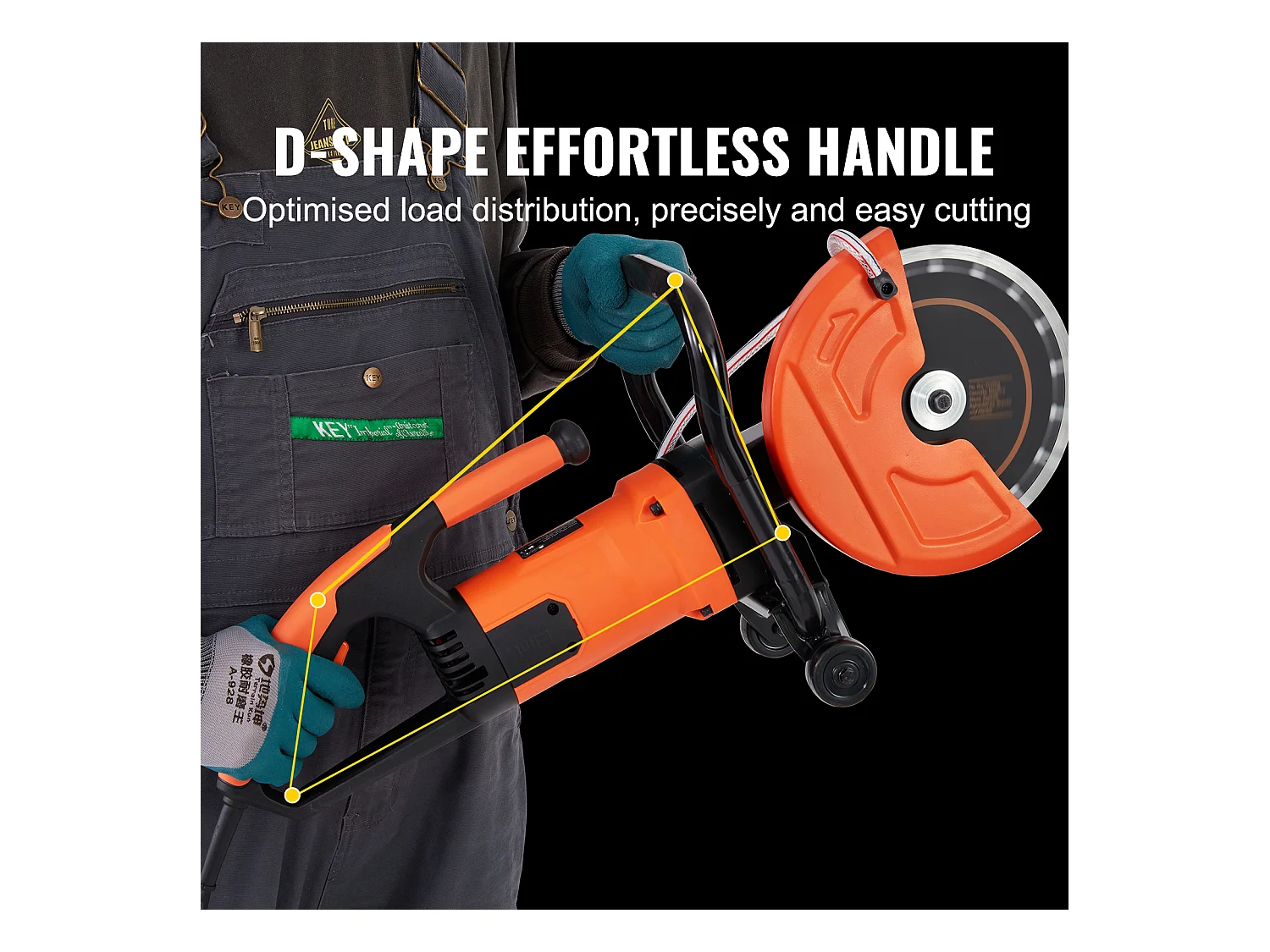 Serra Elétrica de Betão SucceBuy Serra Elétrica de Betão de 22.8CM, Húmido/Seco, com Bomba de Água e Lâmina