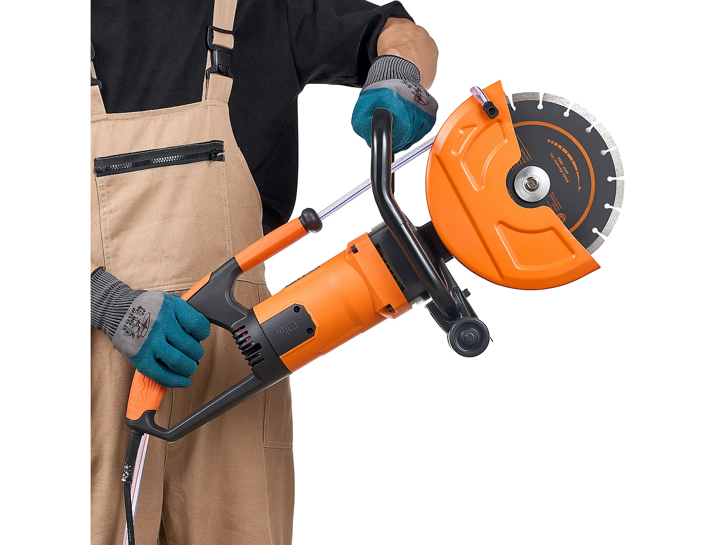 Scie à Béton Électrique SucceBuy 22.8CM, Humide/Sec, avec Pompe à Eau et Lame