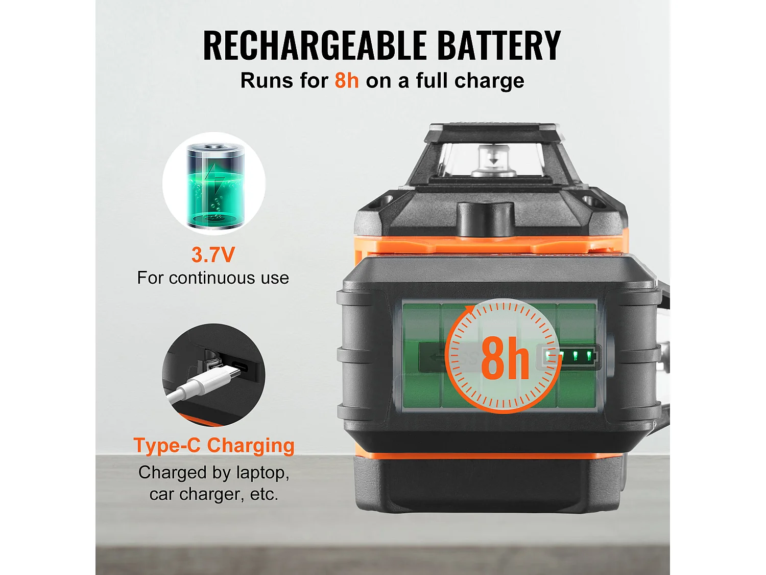 Niveau Laser, SucceBuy Niveau Laser 3048 CM Ligne Croisée Verte Autonivelante Haute Précision