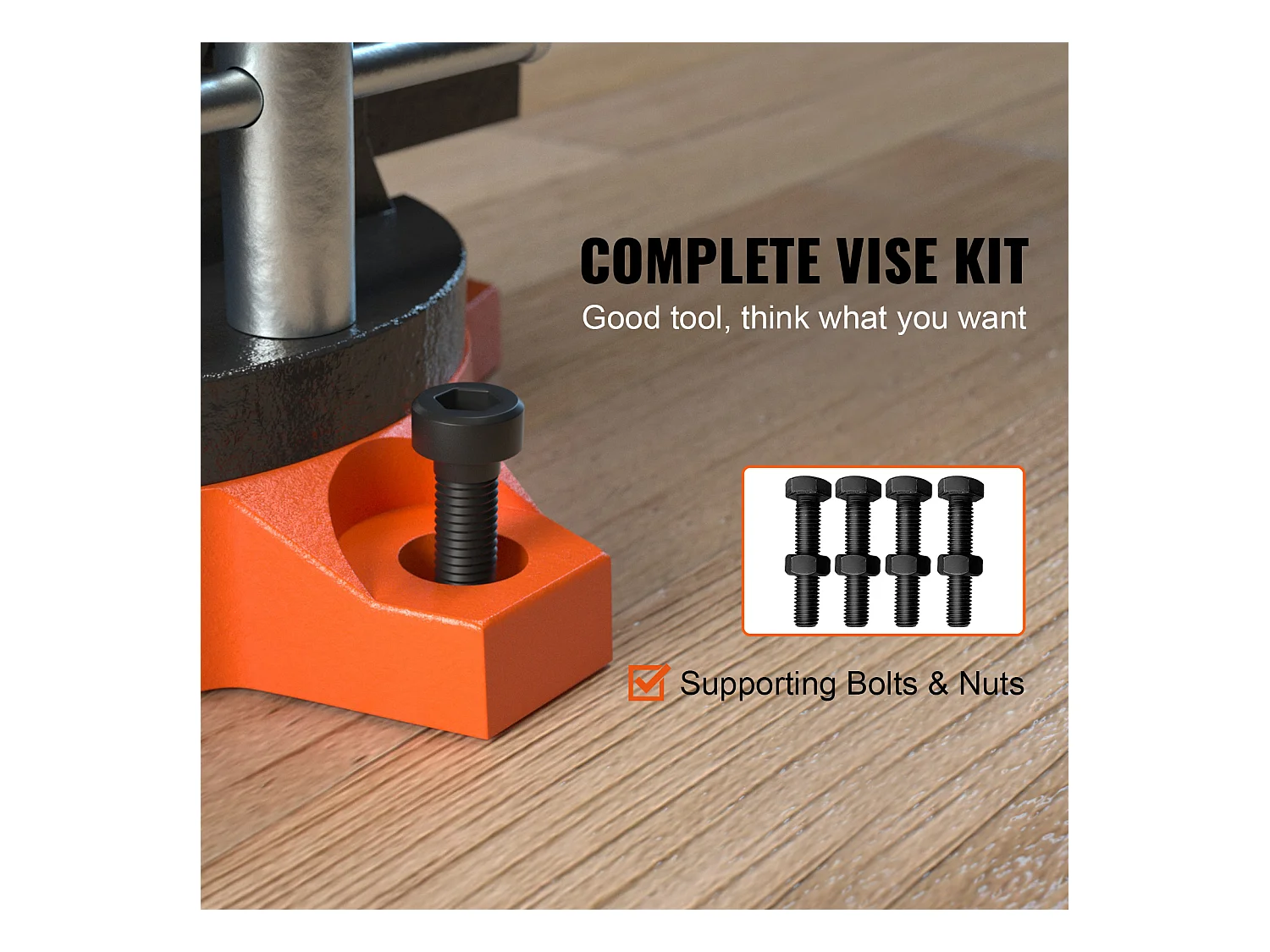 Étau d'Établi SucceBuy de 11.4cm avec Enclume, Base Pivotante à 240 °, Étau Polyvalent Robuste