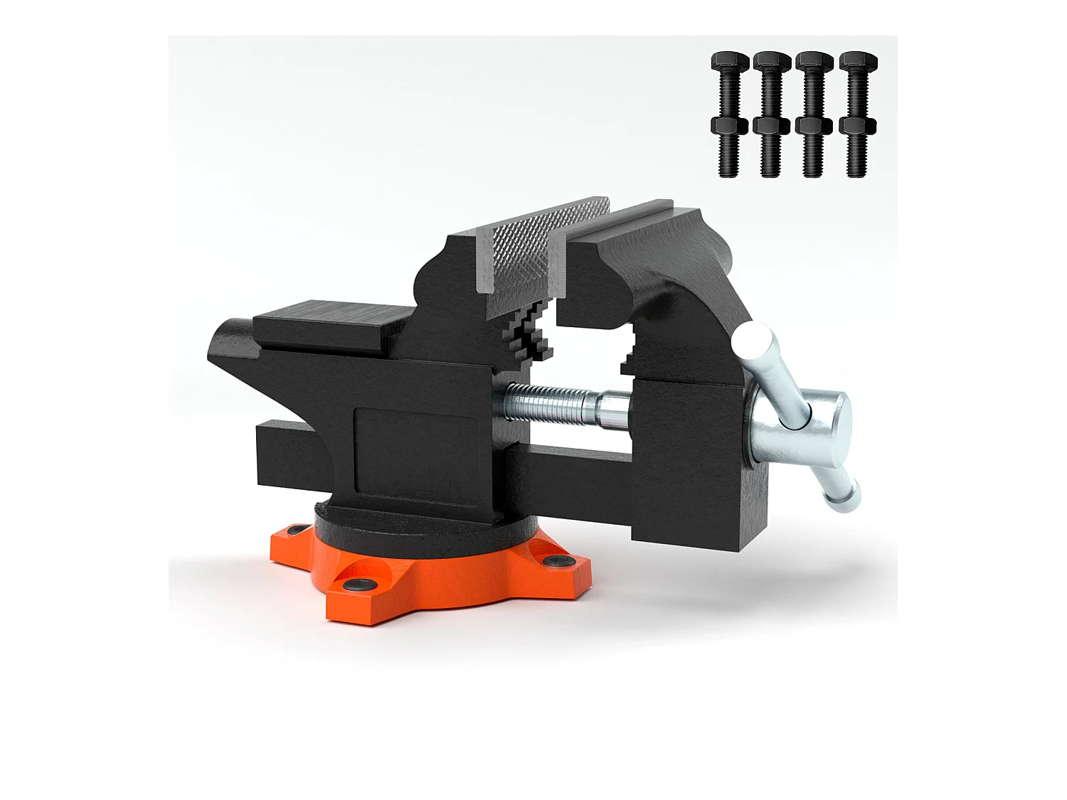 Schraubstock mit Amboss SucceBuy 11.4cm, 240° Schwenkbasis, Robuster Mehrzweck-Schraubstock