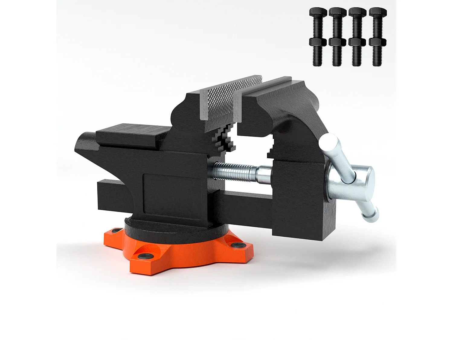 Étau d'Établi SucceBuy de 11.4cm avec Enclume, Base Pivotante à 240 °, Étau Polyvalent Robuste