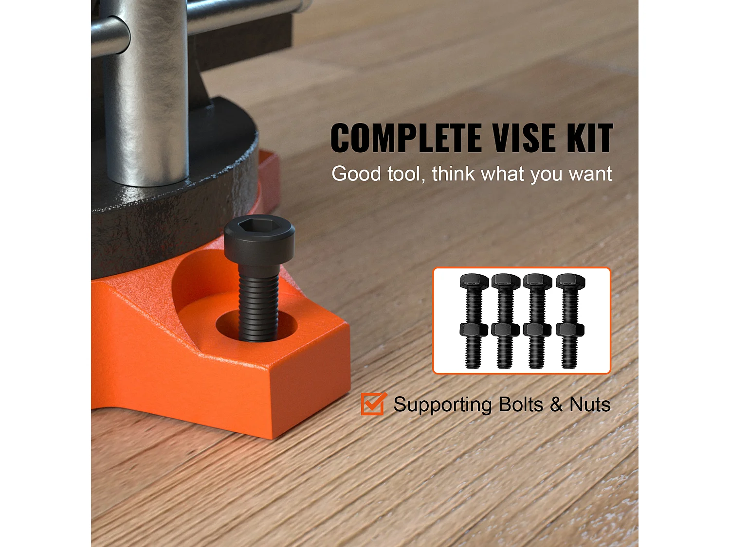 Étau d'Établi SucceBuy de 11.4cm avec Enclume, Base Pivotante à 240 °, Étau Polyvalent Robuste