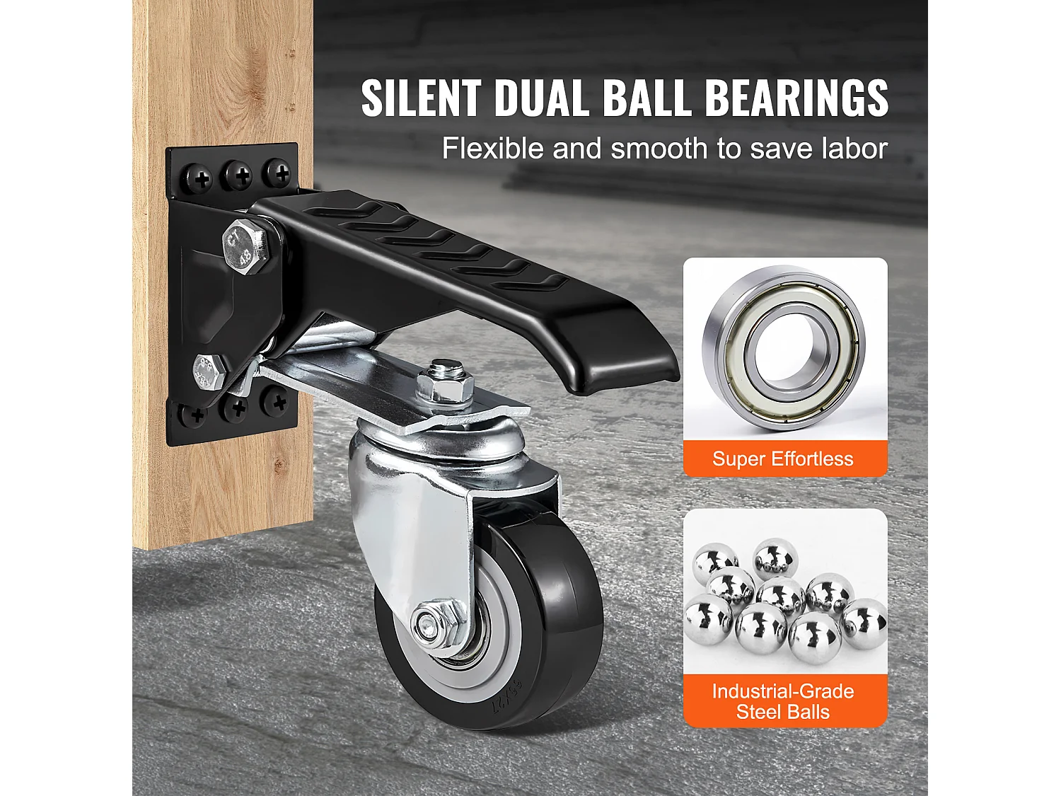 Juego de Ruedas para Banco de Trabajo SucceBuy, Ruedas Retractiles de Alta Resistencia, Carga de 165 lb, Juego de 4