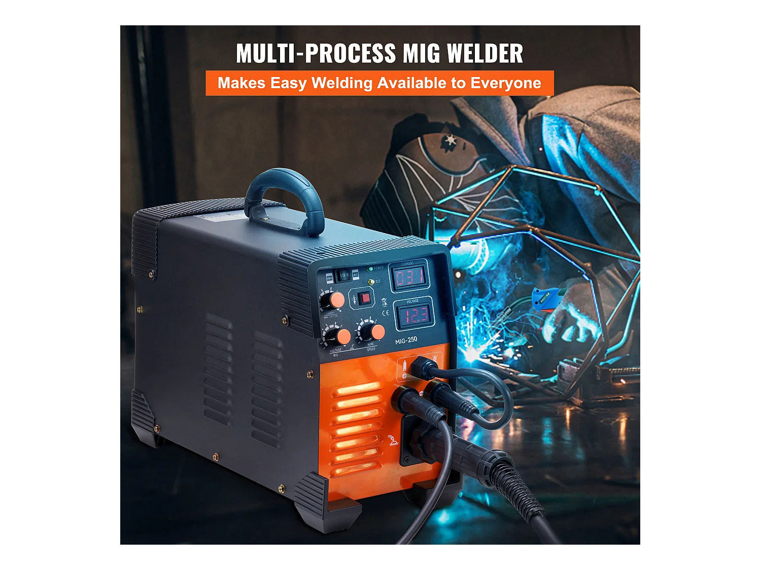 Machine à Souder MIG SucceBuy 250A 3 en 1 Machine à souder 220 V TIG MMA Stick IGBT DC Inverter Soudeur Affichage Numérique