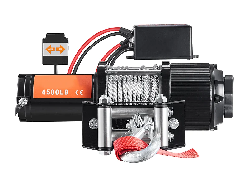 Cabrestante Eléctrico de 12 V y 4500 lb de SucceBuy con Cable de Acero y Control Remoto de Mano IP55