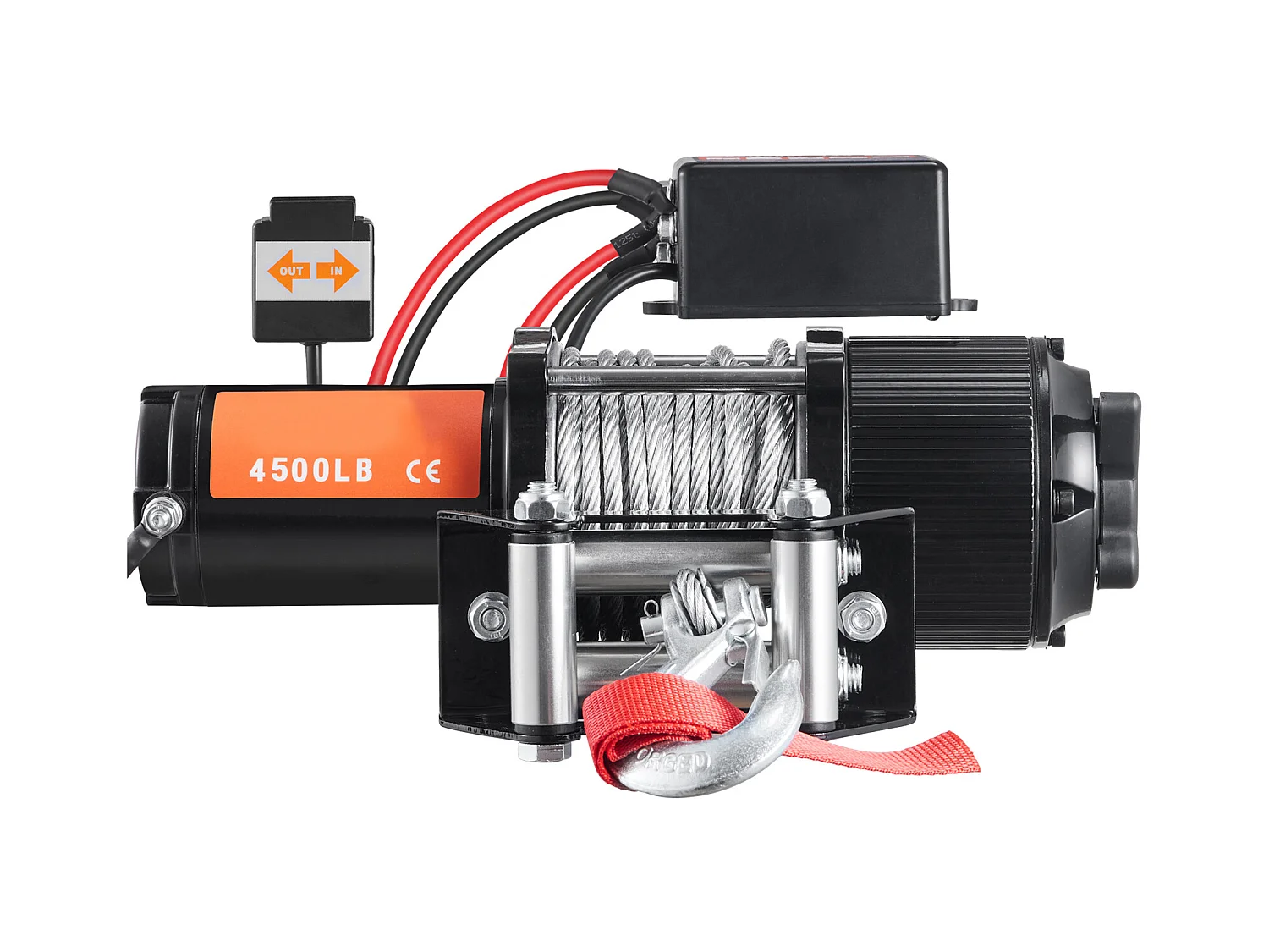 Treuil Électrique SucceBuy 12 V 4 500 lb avec Câble en Acier et Télécommande Portative IP55