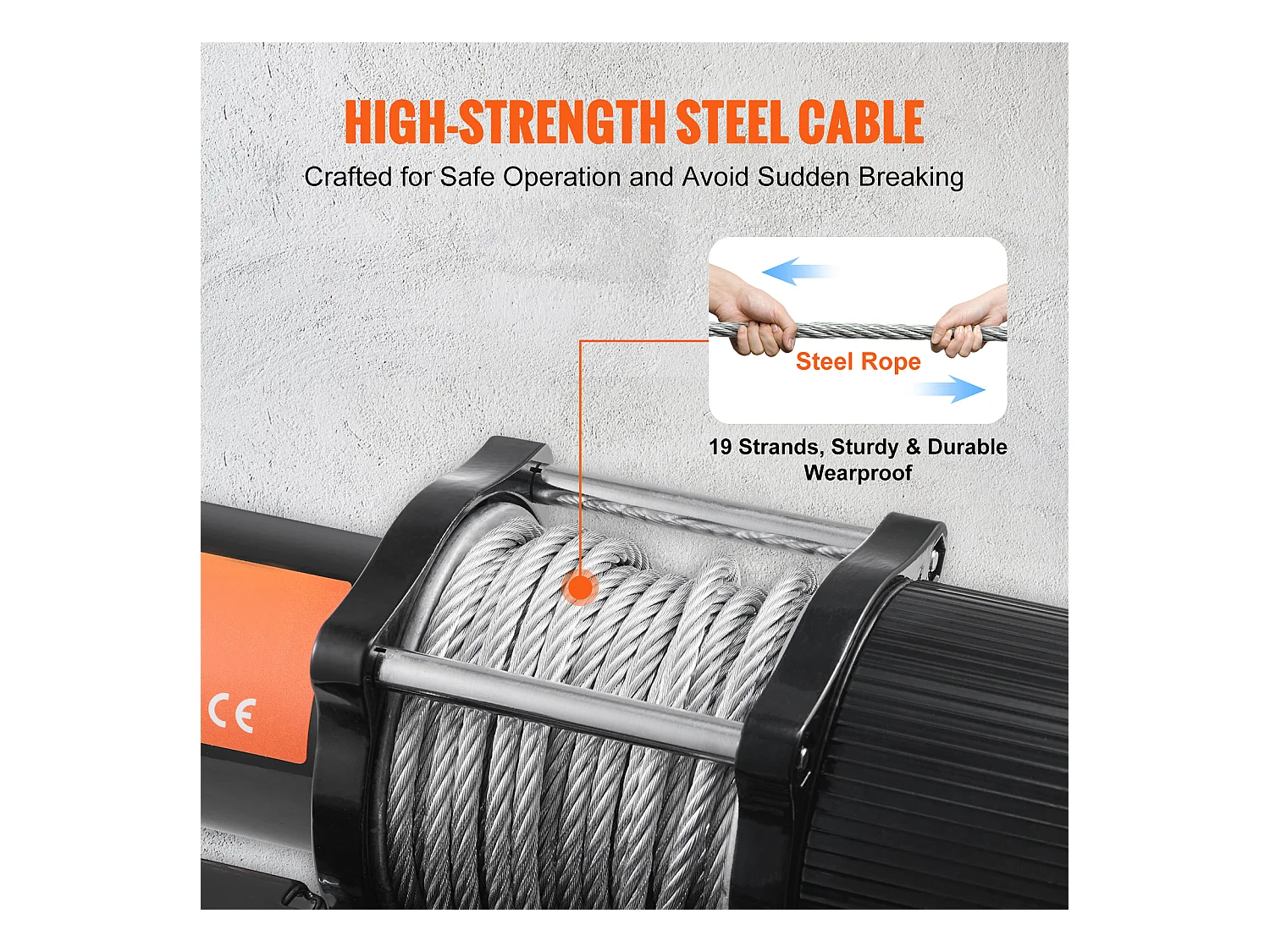 Treuil Électrique SucceBuy 12 V 4 500 lb avec Câble en Acier et Télécommande Portative IP55