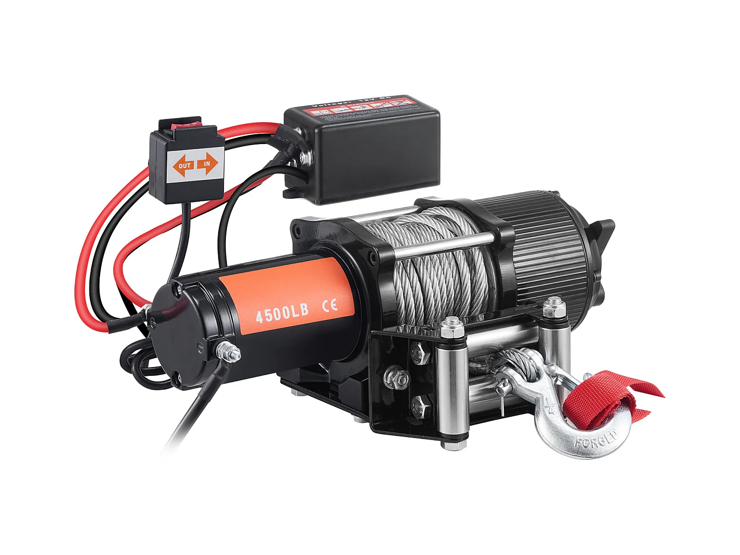 Treuil Électrique SucceBuy 12 V 4 500 lb avec Câble en Acier et Télécommande Portative IP55