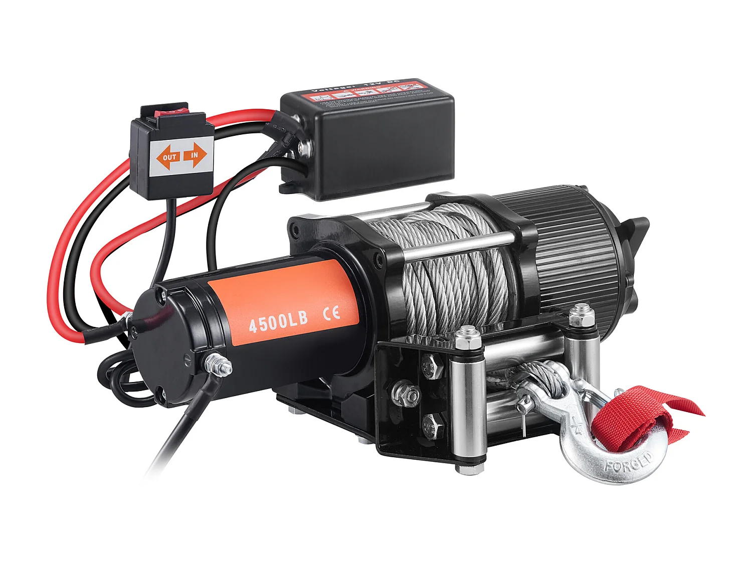 Treuil Électrique SucceBuy 12 V 4 500 lb avec Câble en Acier et Télécommande Portative IP55