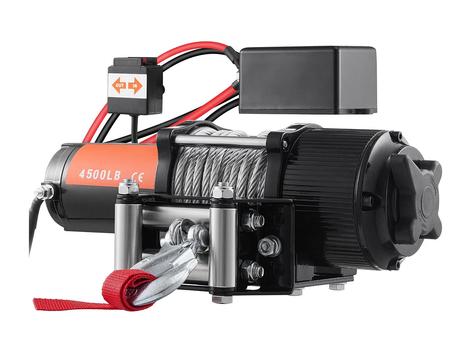 Treuil Électrique SucceBuy 12 V 4 500 lb avec Câble en Acier et Télécommande Portative IP55