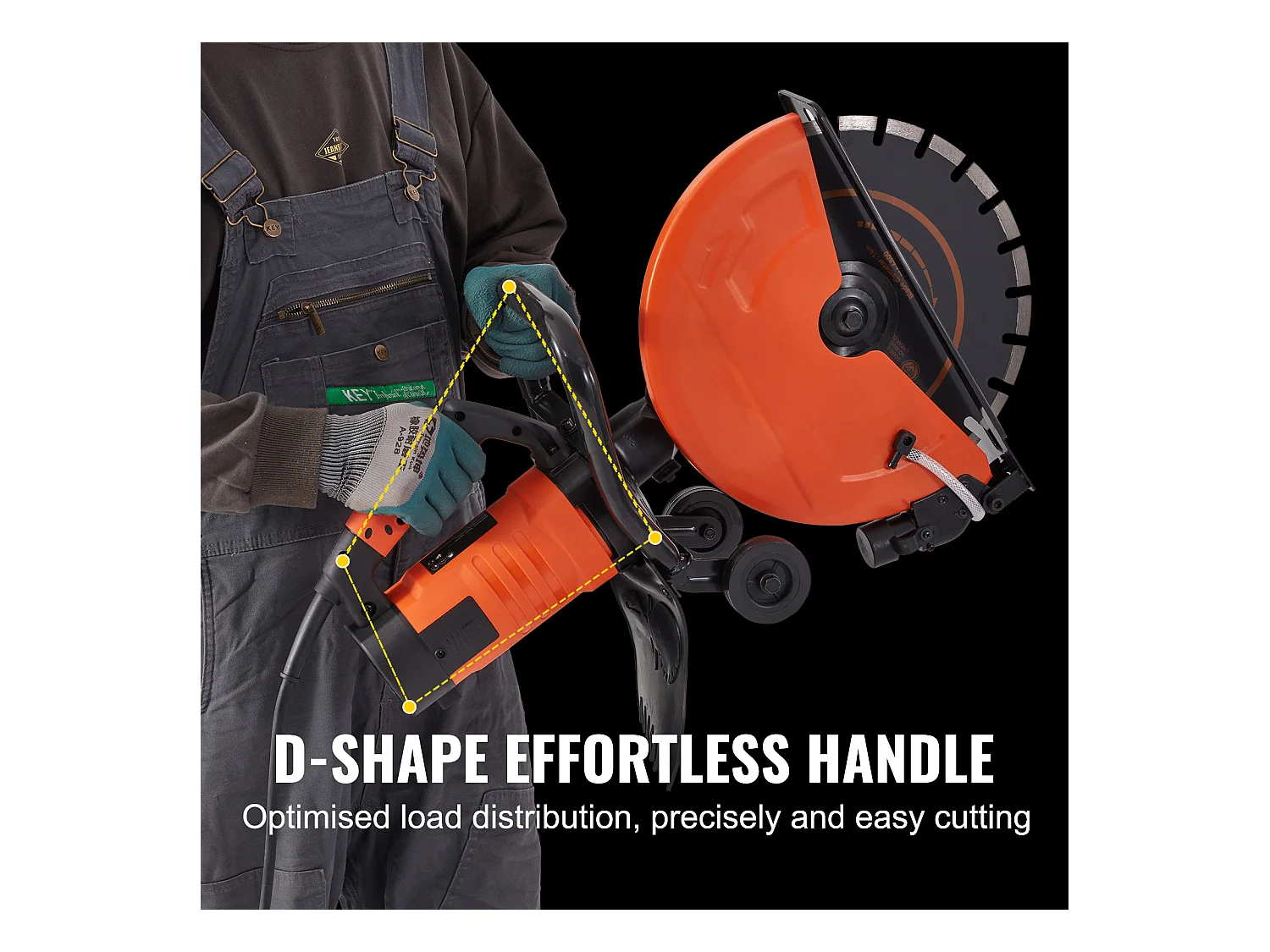 Scie à Béton Électrique SucceBuy 35.5Cm, Humide/Sec, avec Pompe à Eau et Lame