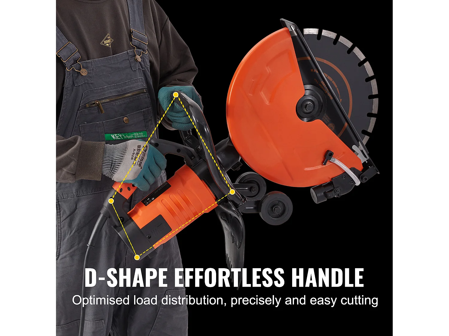 Scie à Béton Électrique SucceBuy 35.5Cm, Humide/Sec, avec Pompe à Eau et Lame