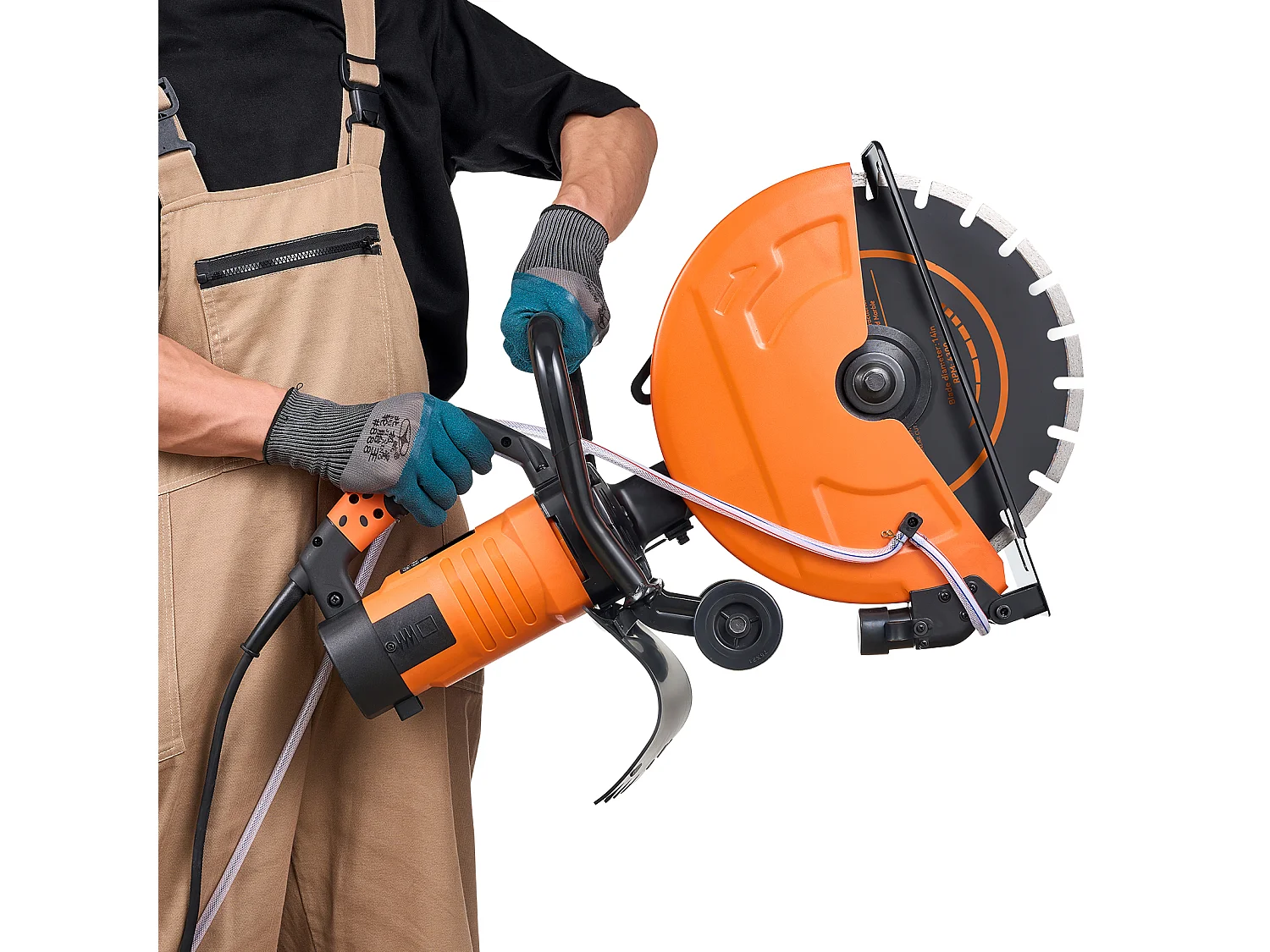 Scie à Béton Électrique SucceBuy 35.5Cm, Humide/Sec, avec Pompe à Eau et Lame