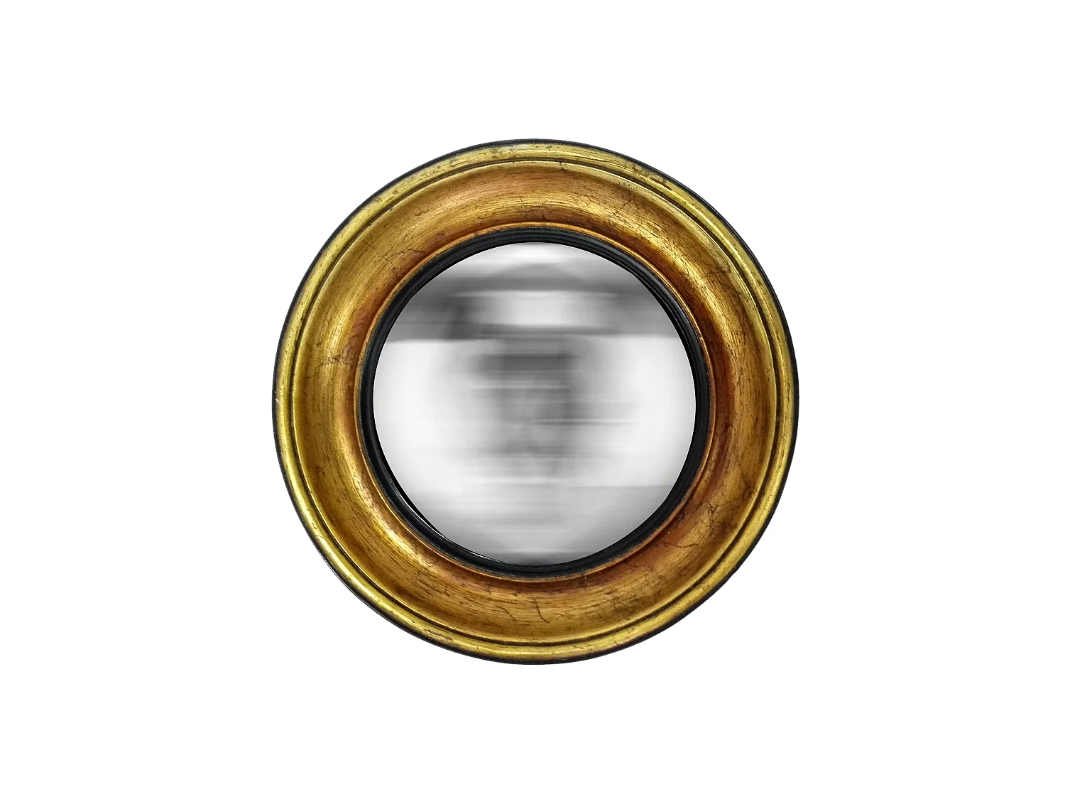 Miroir rond convexe patiné 26x26cm