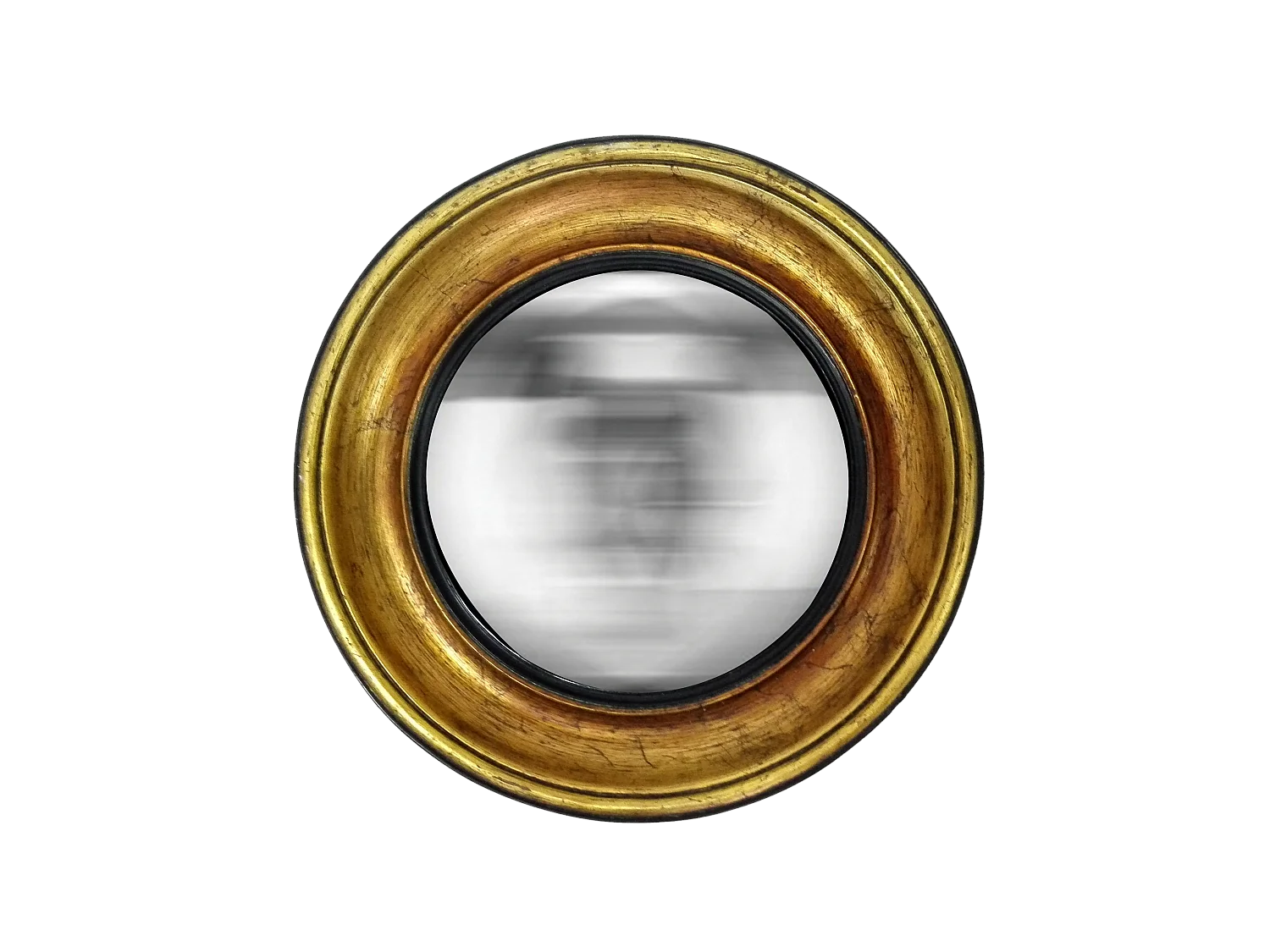 Miroir rond convexe patiné 26x26cm