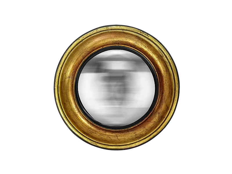 Miroir rond convexe patiné 26x26cm